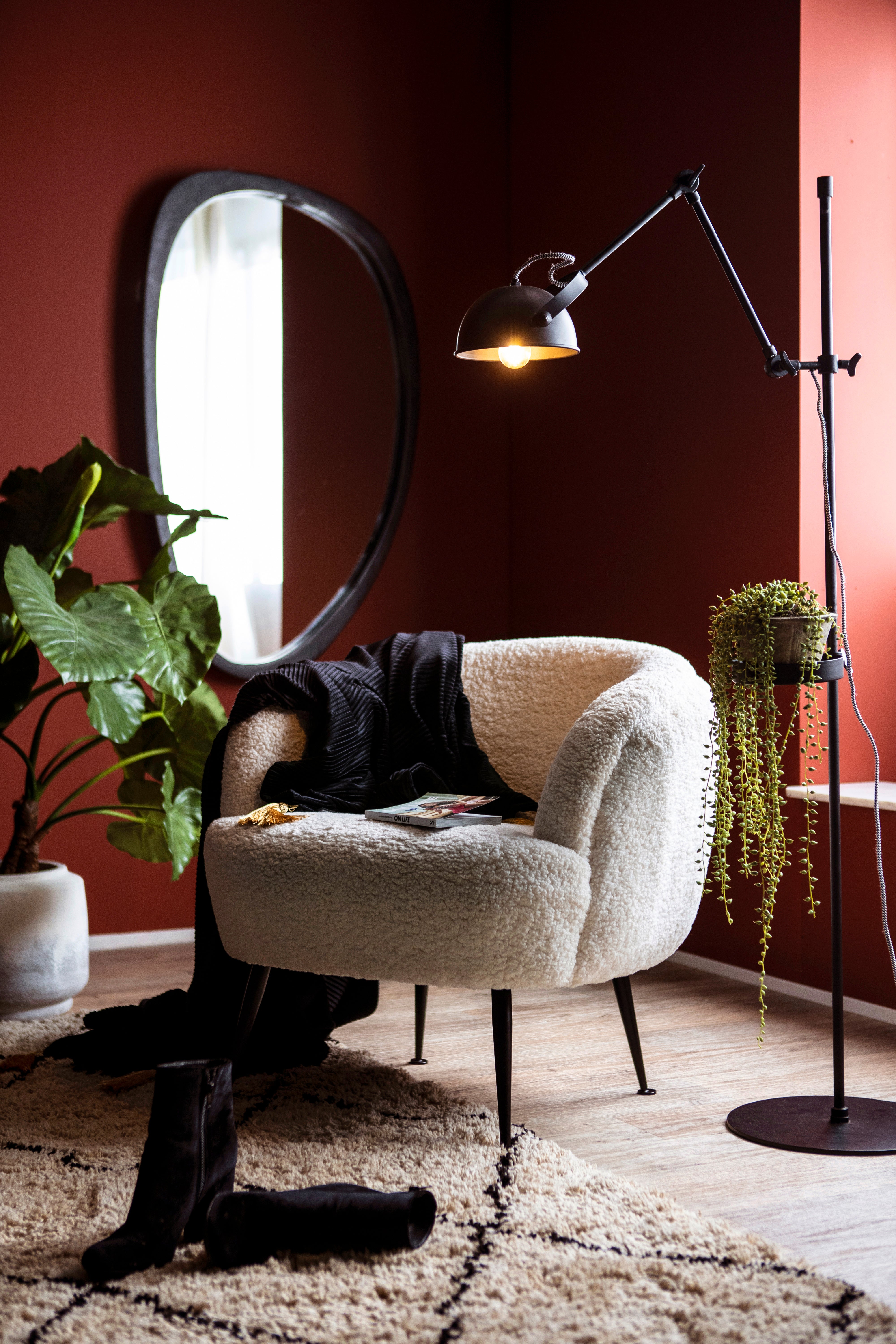 Lustro PLECTO zwart mango-hout