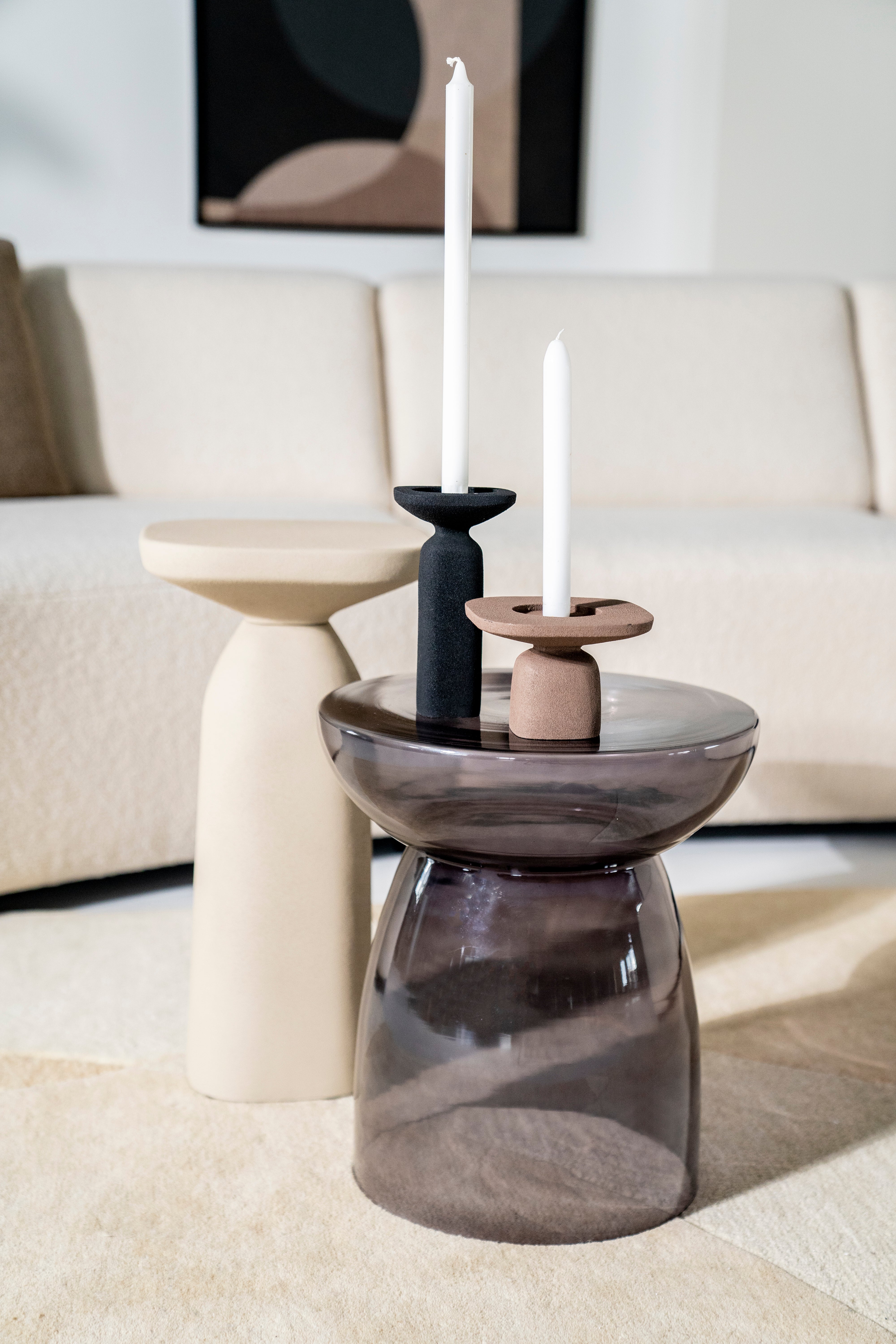 Beige bijzettafel SQUAND