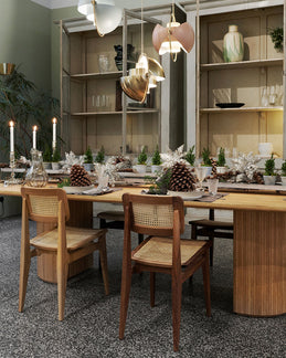 C-CHAIR walnut wood chair with weaving