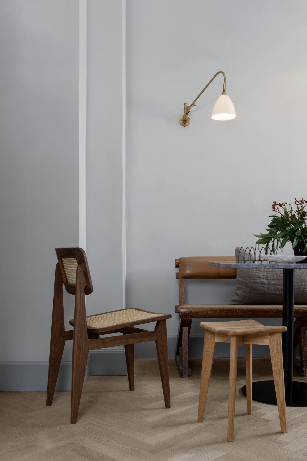 C-CHAIR walnut wood chair with weaving