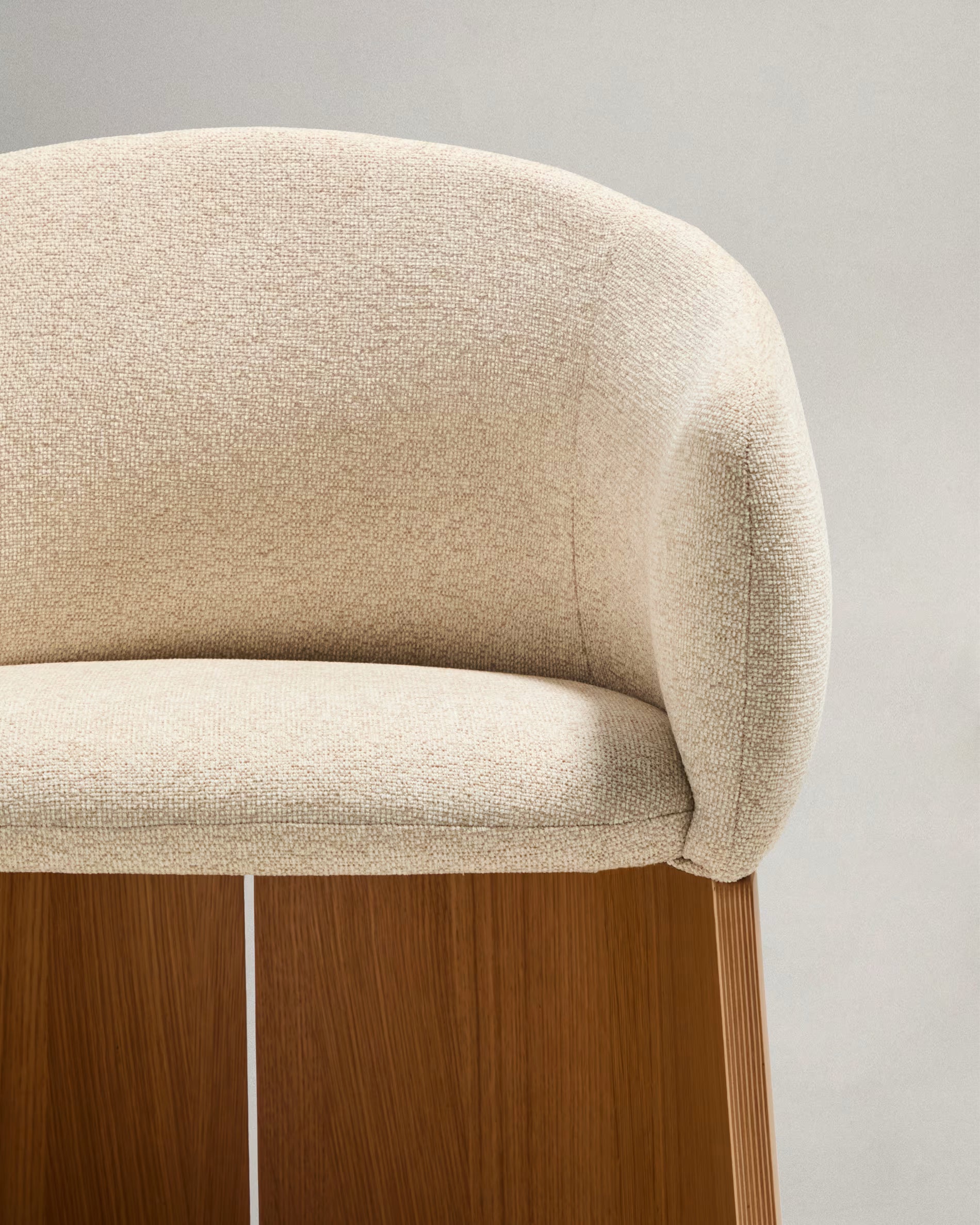 BOSCA chair beige chenille with oak veneer base