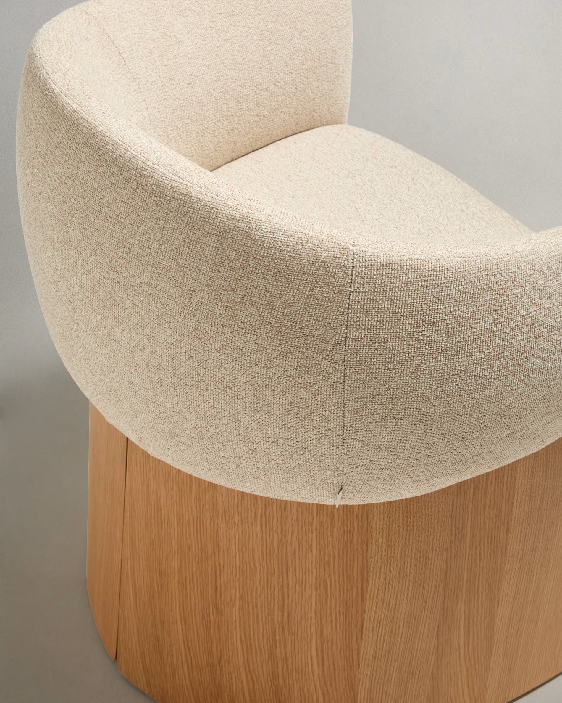 BOSCA chair beige chenille with oak veneer base