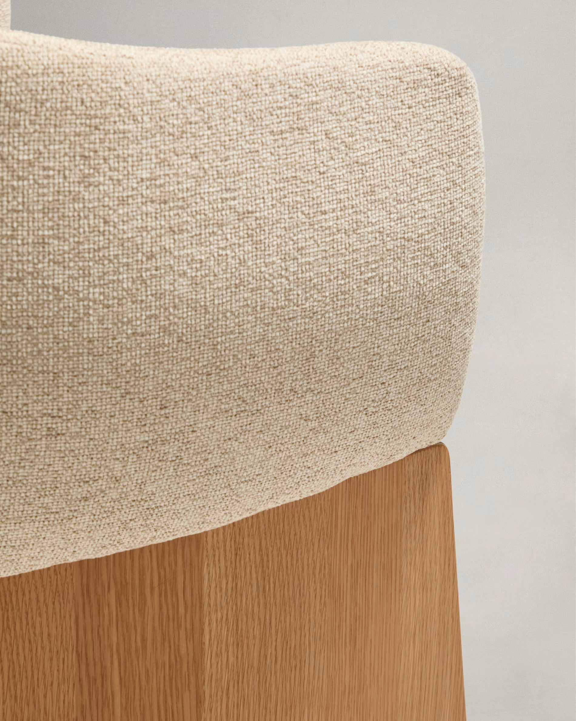 BOSCA chair beige chenille with oak veneer base