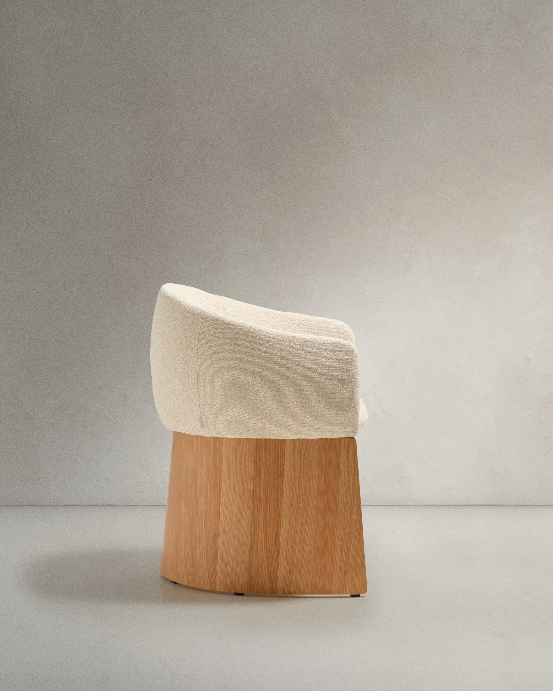 BOSCA chair beige chenille with oak veneer base