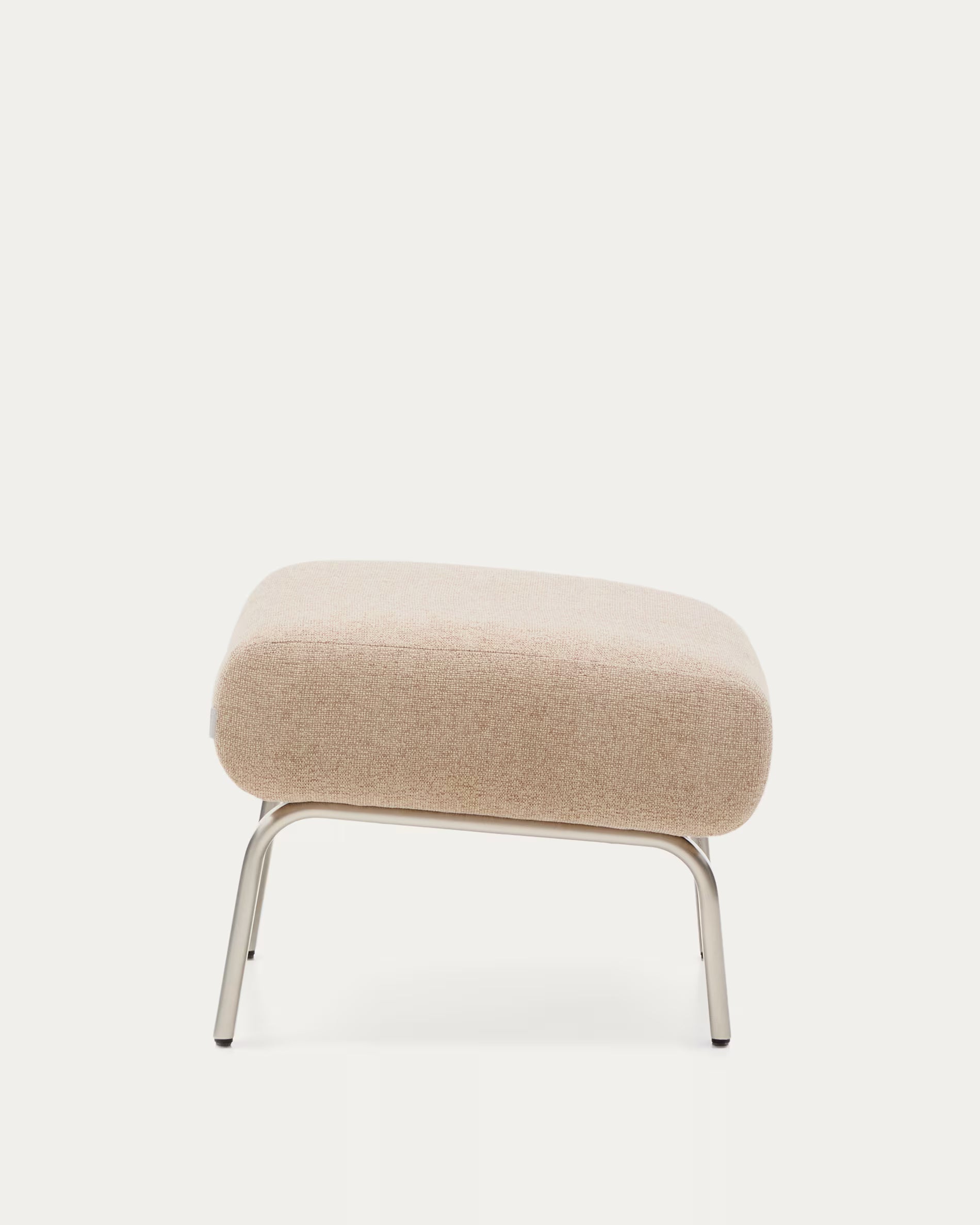 AMSEN footstool in light brown with a steel base