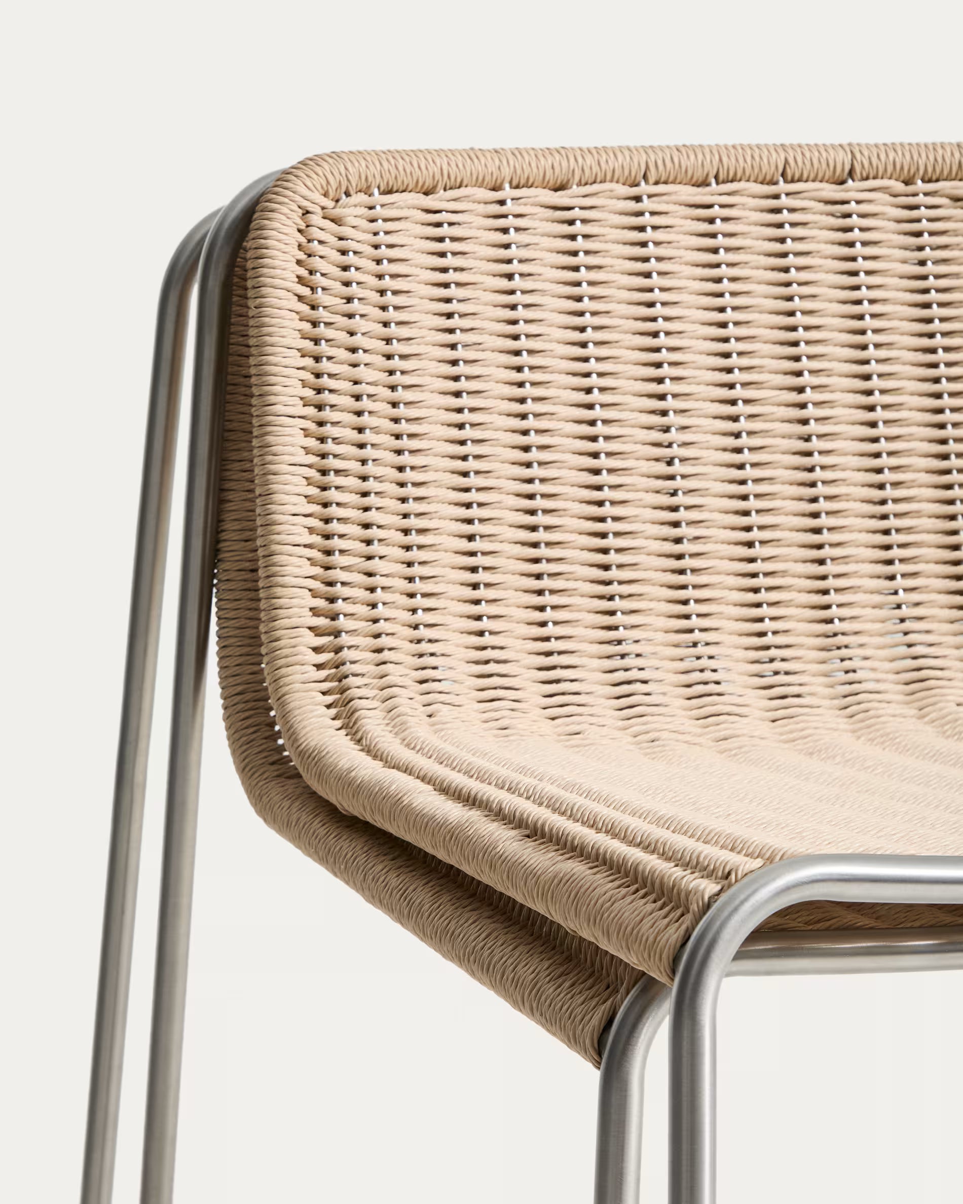 Hocker für den Außenbereich TAVARI beige mit Stahlbasis
