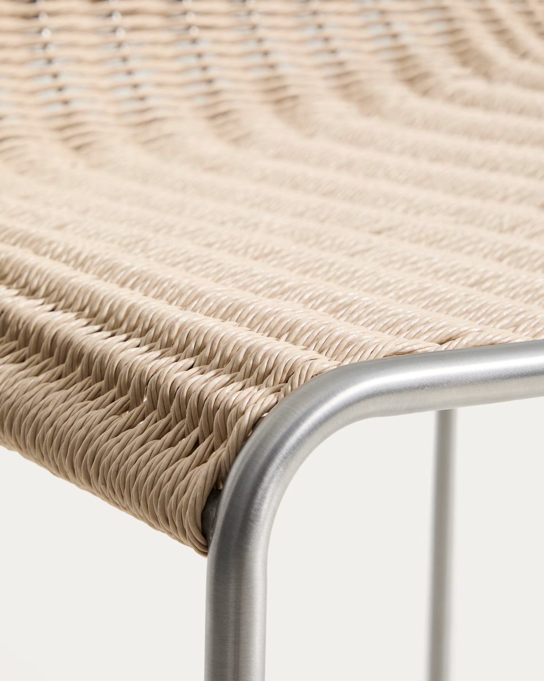 Hocker für den Außenbereich TAVARI beige mit Stahlbasis