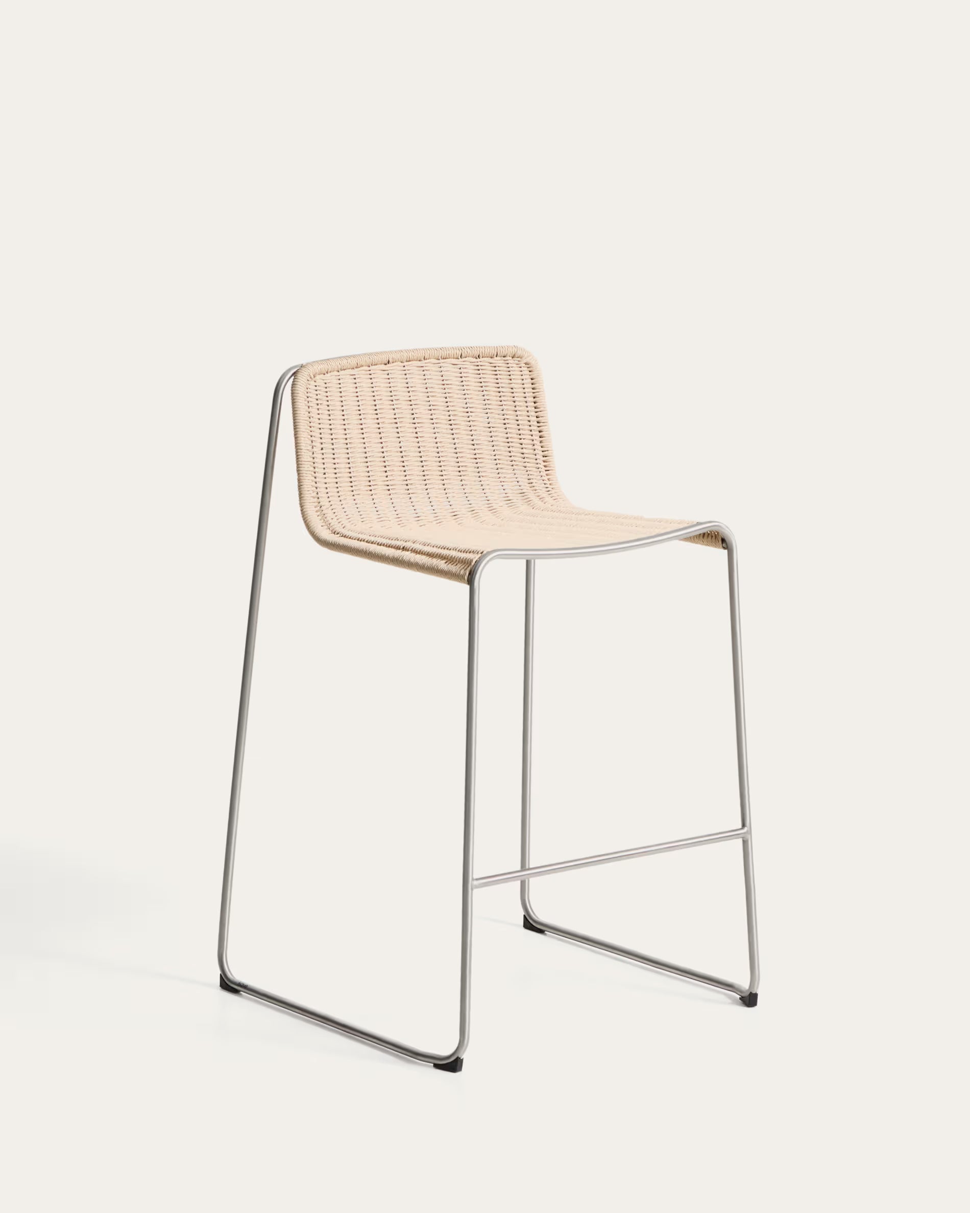 Hocker für den Außenbereich TAVARI beige mit Stahlbasis