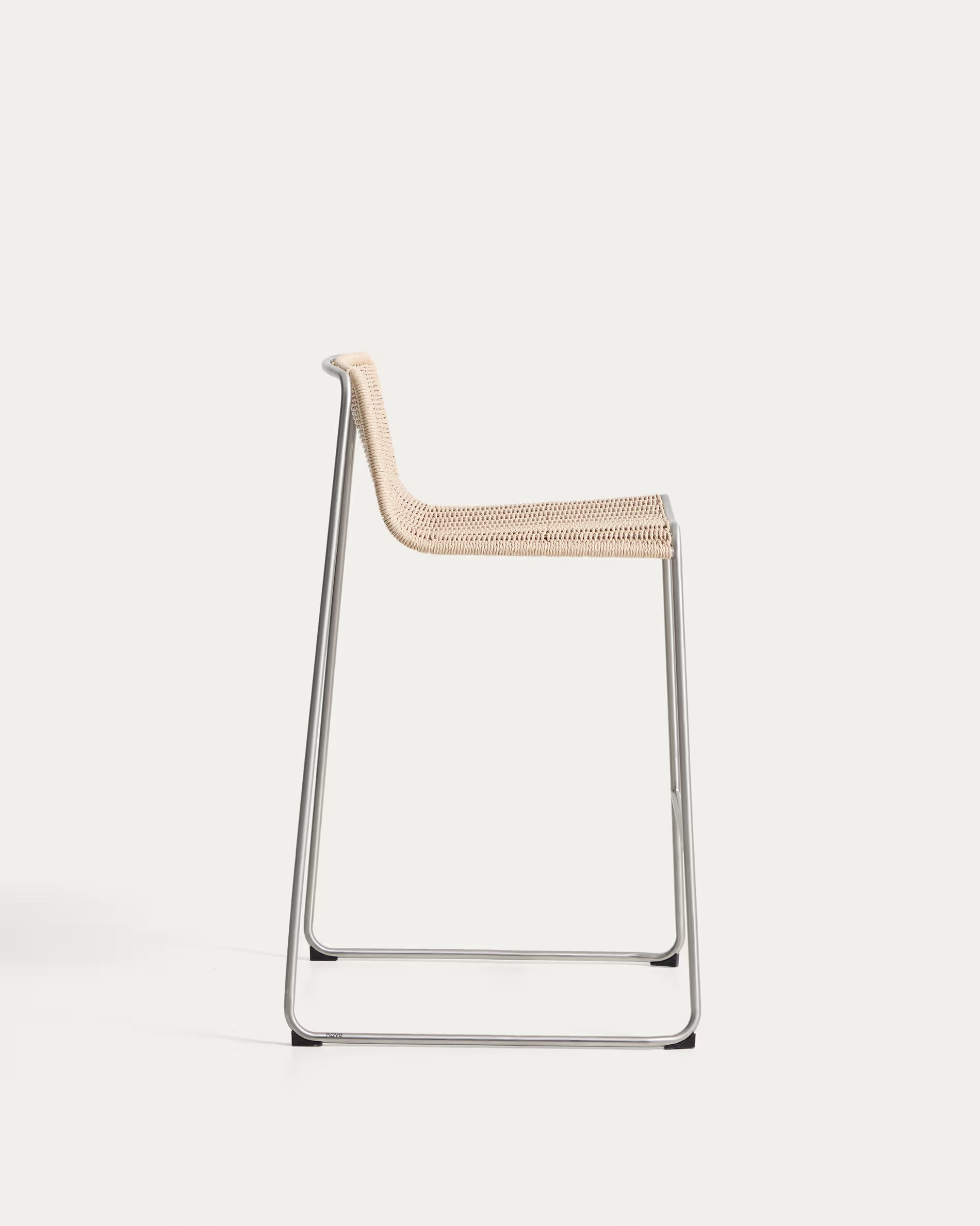 Hocker für den Außenbereich TAVARI beige mit Stahlbasis