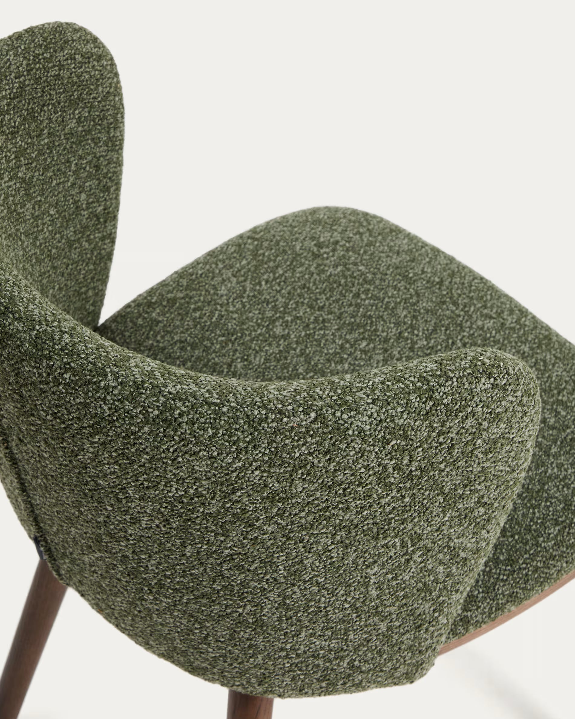 Ciselia Chair in Dark Green Chenille with Dark Ash Base