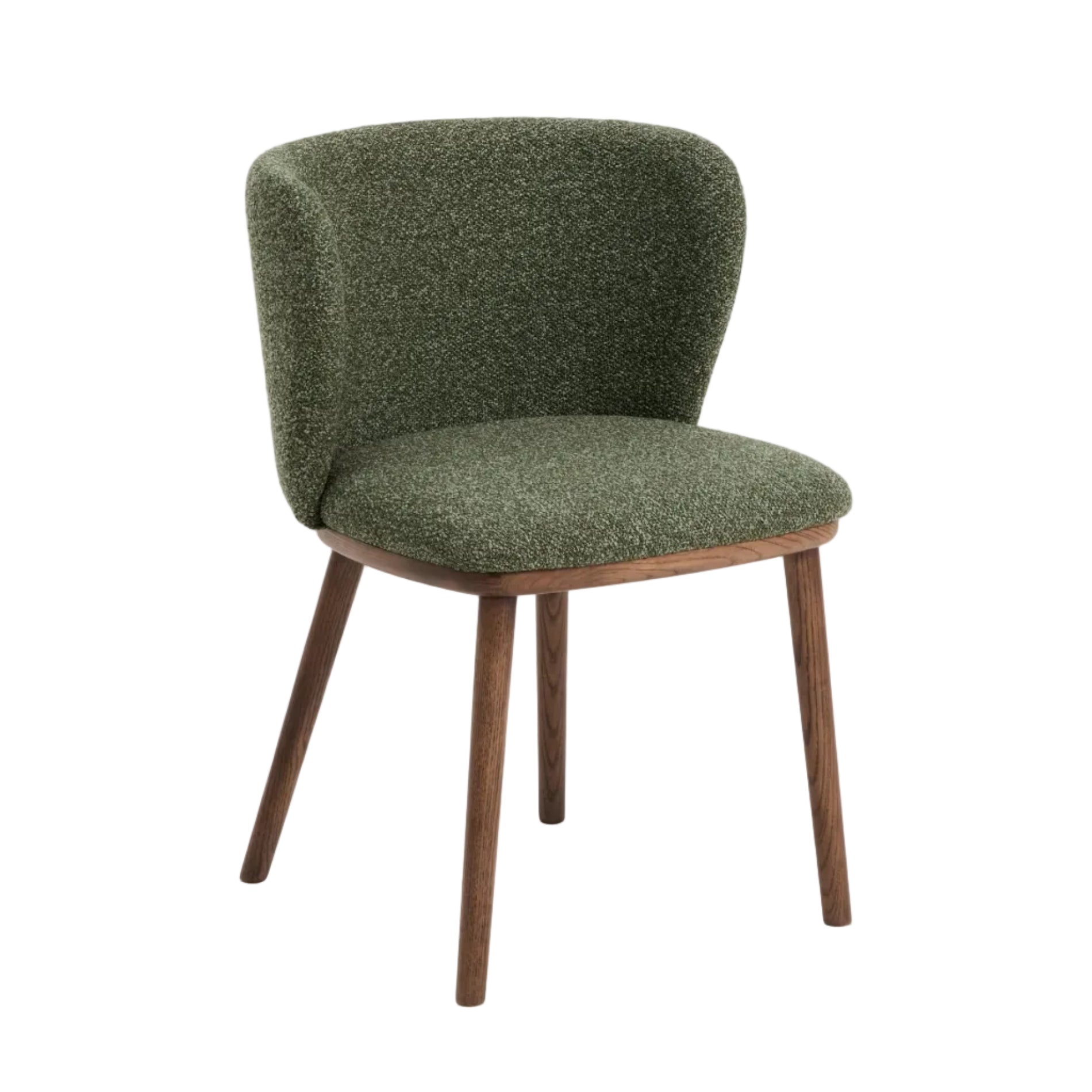 Ciselia Chair in Dark Green Chenille with Dark Ash Base