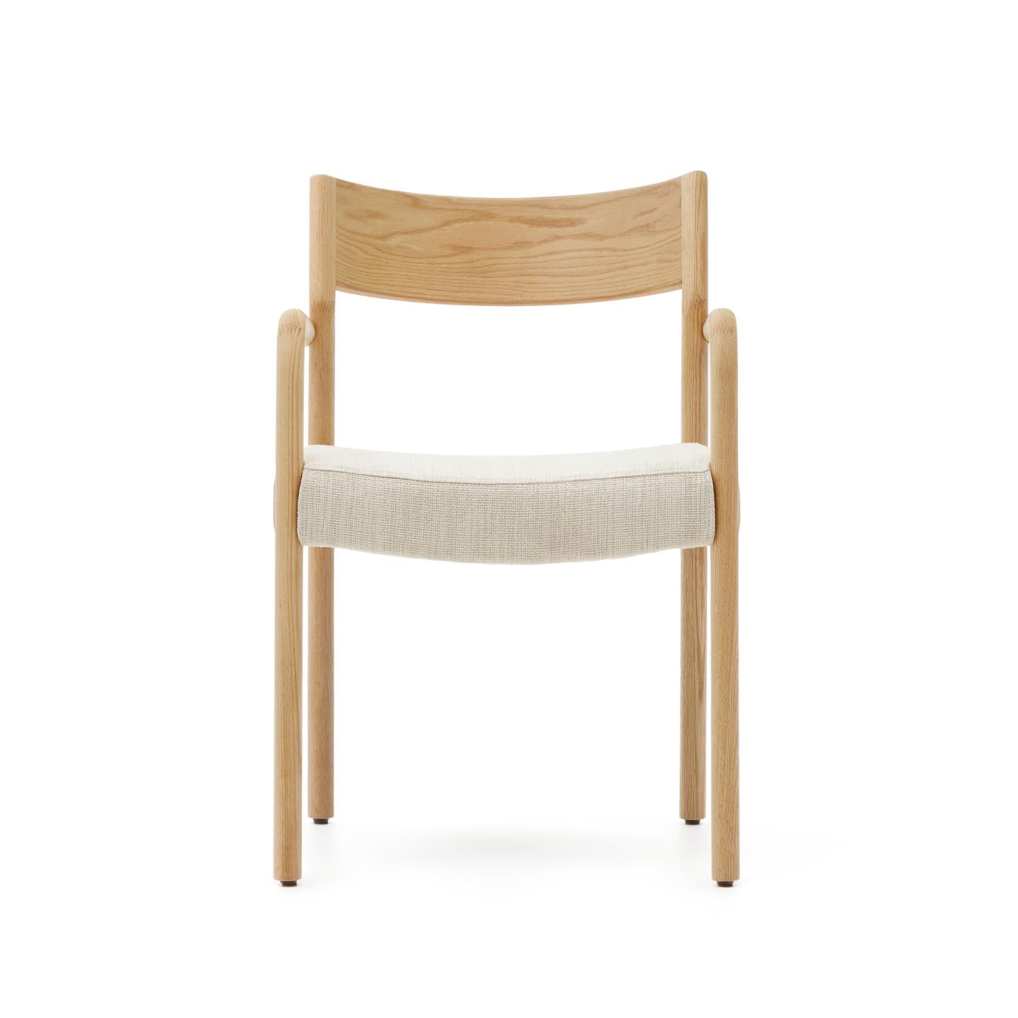 FALCONERA chair beige chenille with an oak base