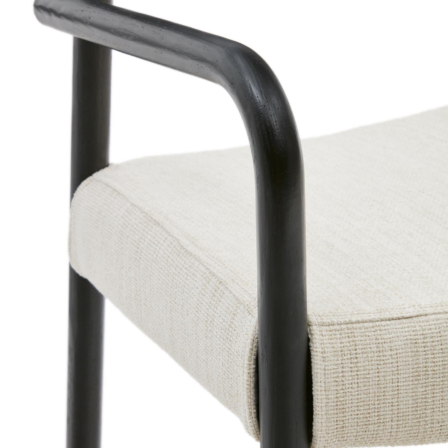 FALCONERA chair beige chenille with a black oak base