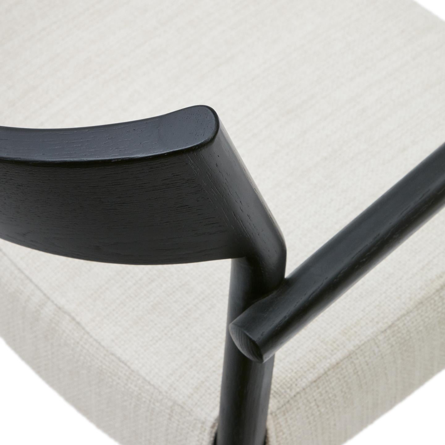 FALCONERA chair beige chenille with a black oak base