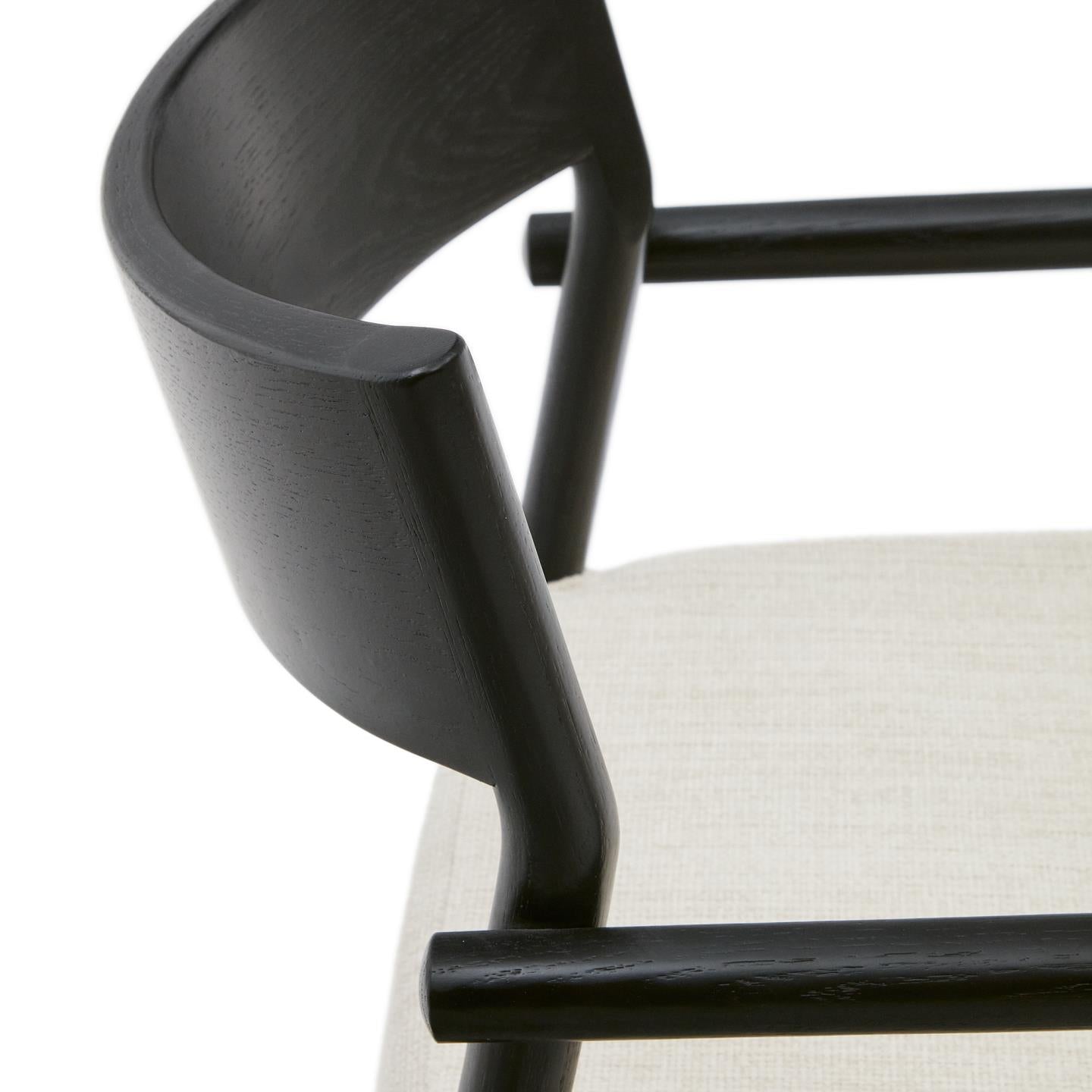 FALCONERA chair beige chenille with a black oak base