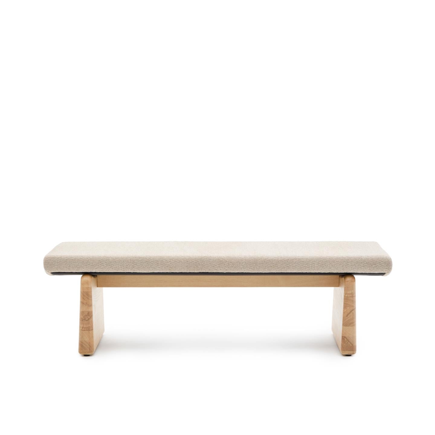 TOPAZ bank beige chenille met essen basis