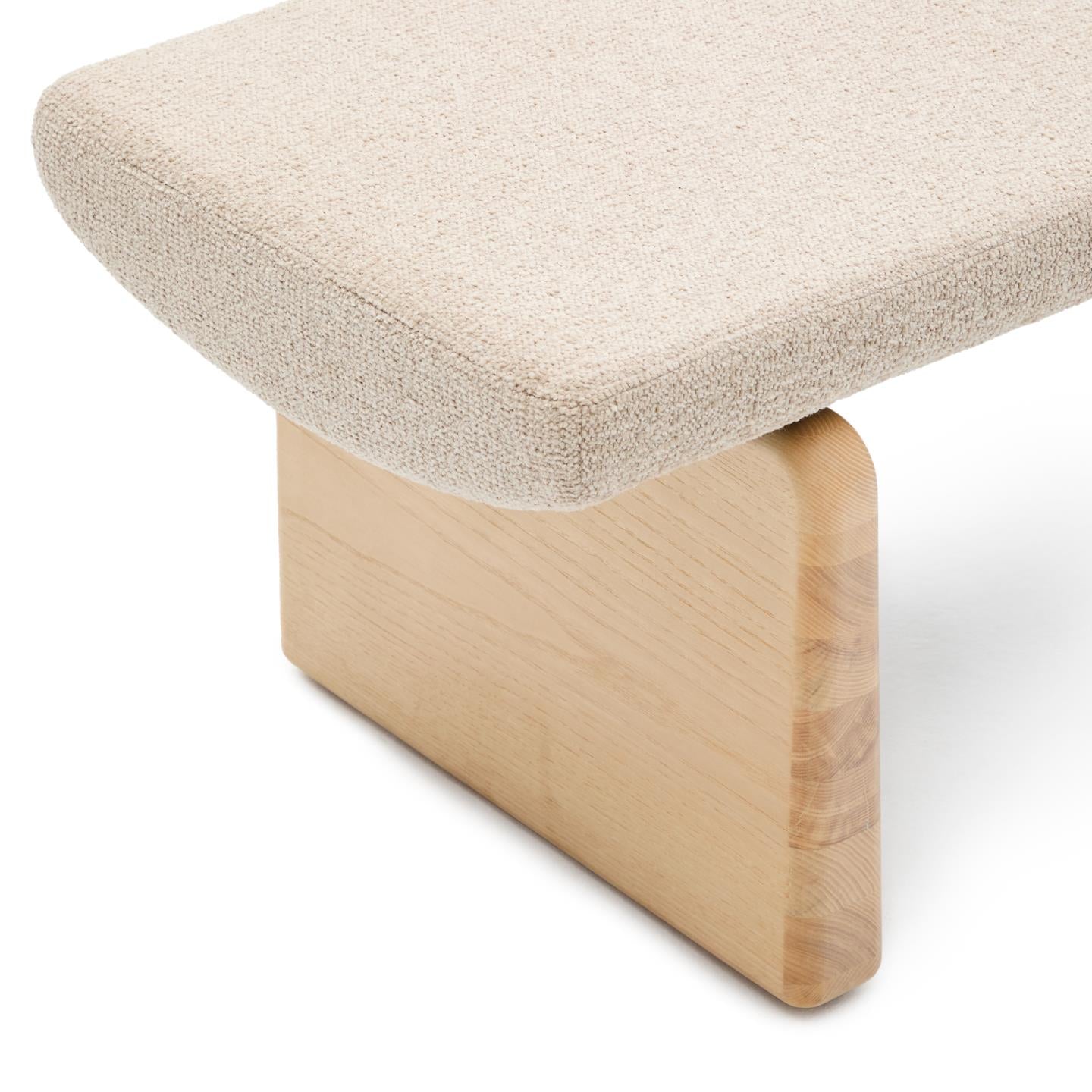 TOPAZ bank beige chenille met essen basis