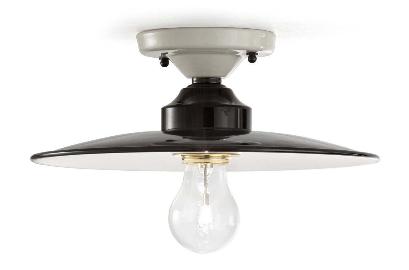 Keramische plafondlamp B&W zwart-wit