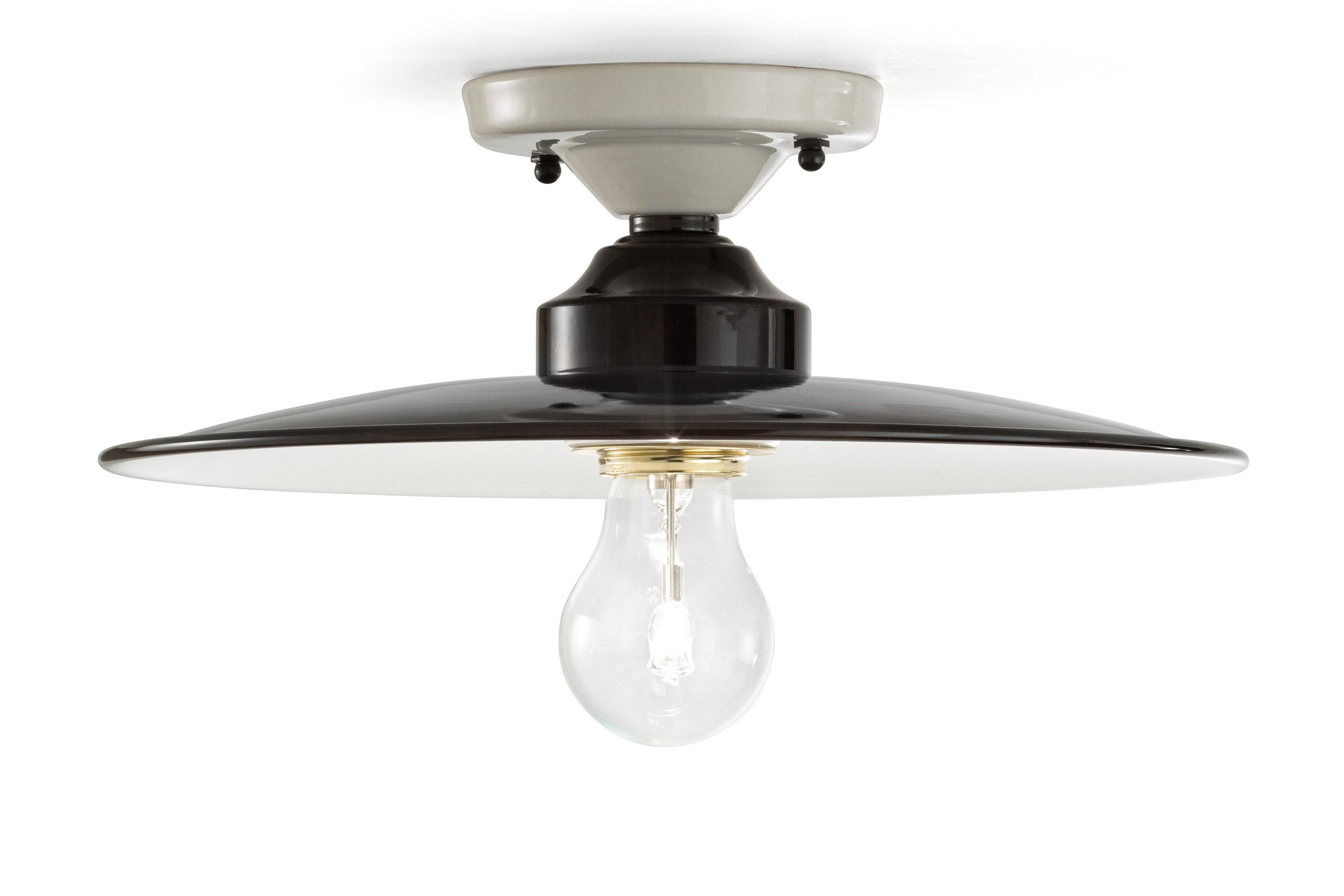 Keramische plafondlamp B&W zwart-wit