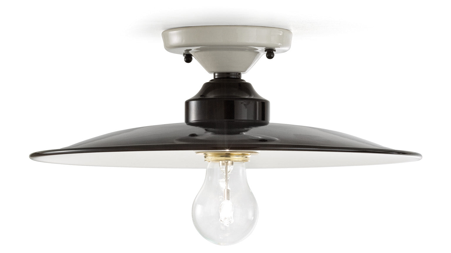 Keramische plafondlamp B&W zwart-wit