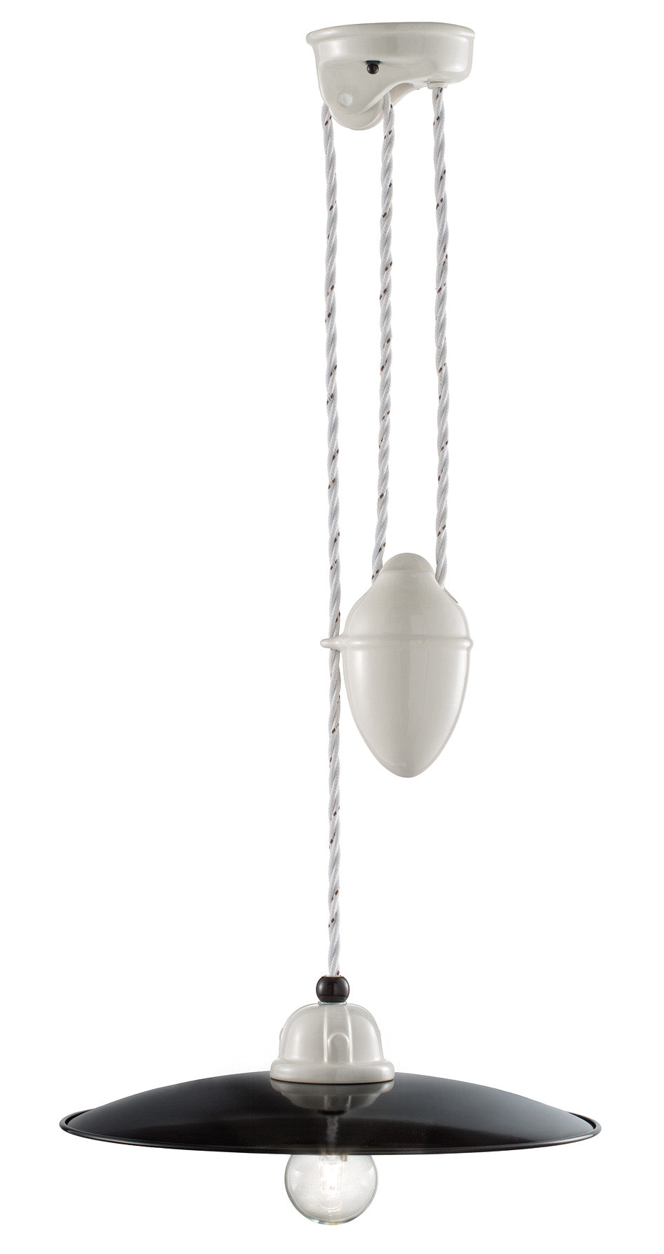 B&W ceramic chandelier black and white