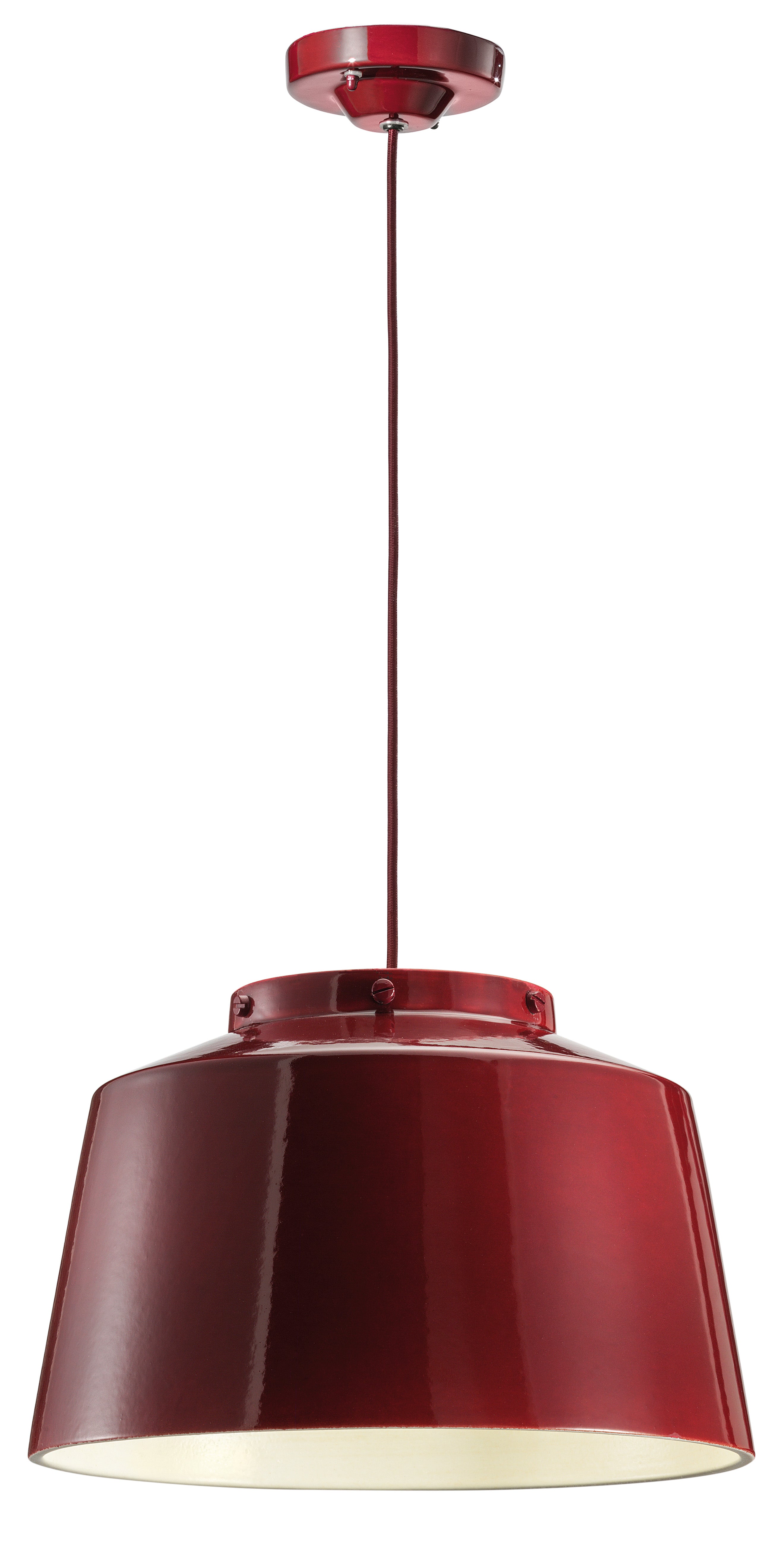 50's Red Ceramic Pendant Lamp