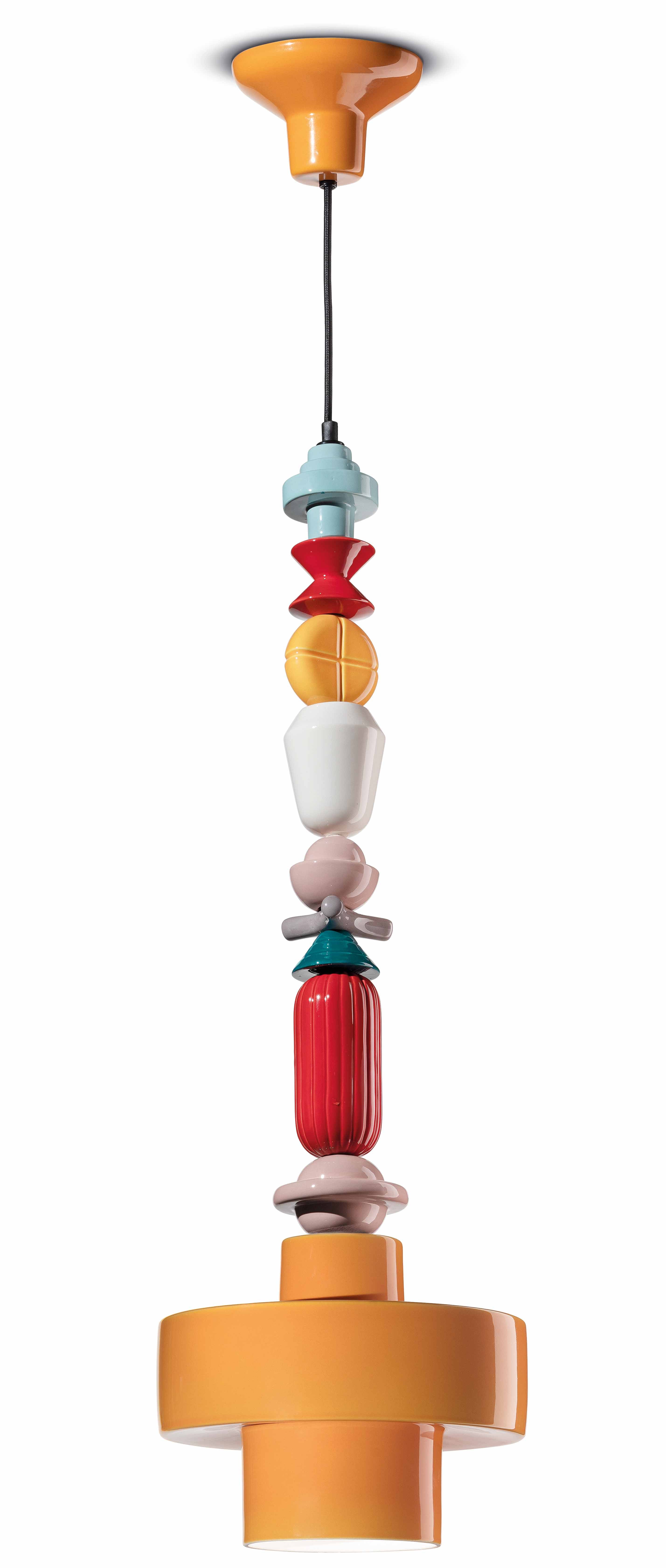 LARIAT ROLL ceramic pendant lamp yellow