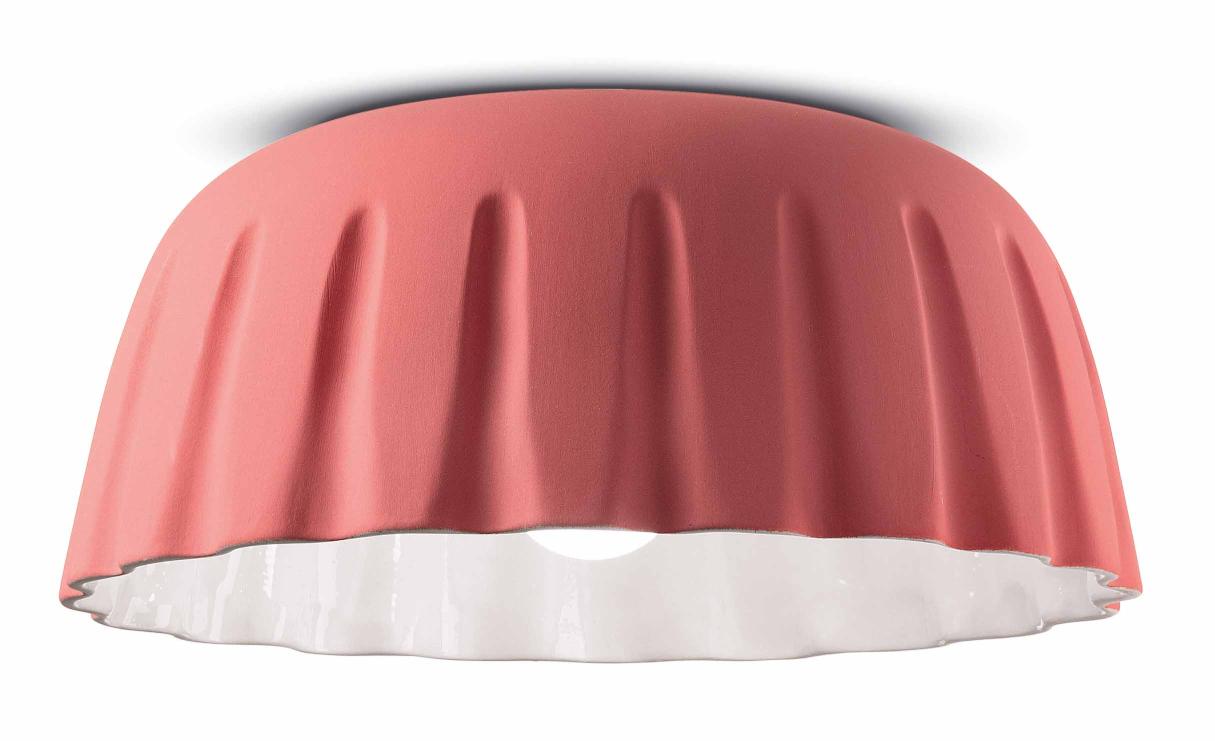 Keramische plafondlamp MADAME GRES koraalrood