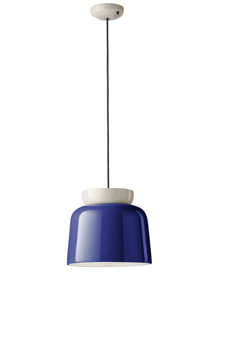 CORCOVADO Keramik-Pendelleuchte, Marineblau und Beige