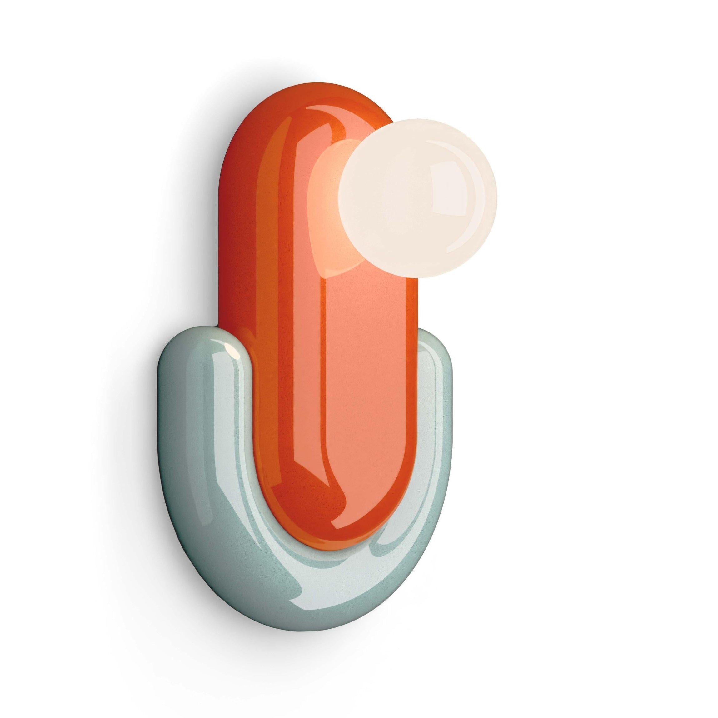 ECLAIR Keramik Wandleuchte orange mit blau