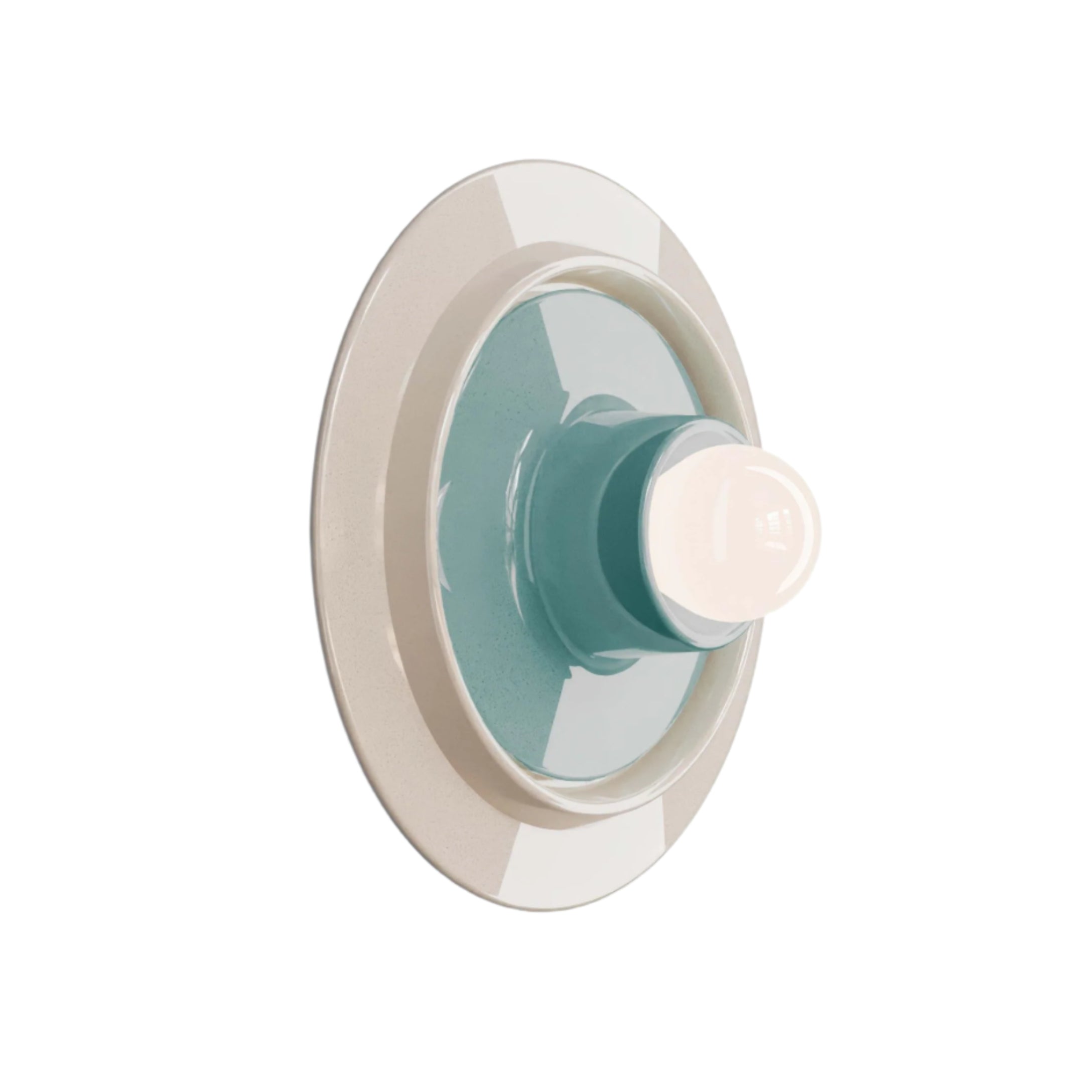 Kermiek wandlamp VOILÀ crème met blauw