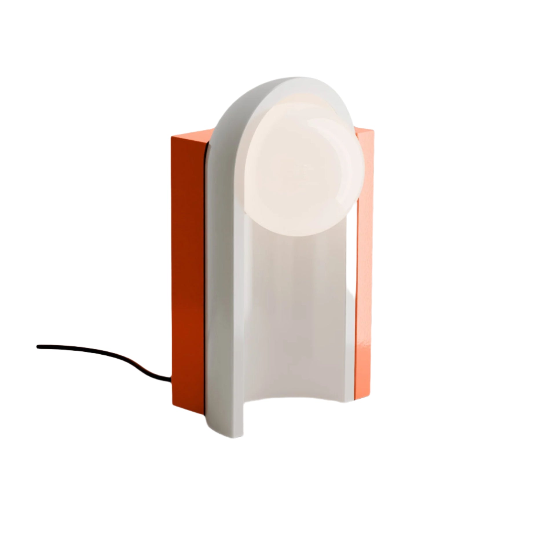 Tischlampe aus Keramik CLÉO orange mit cremefarbenem