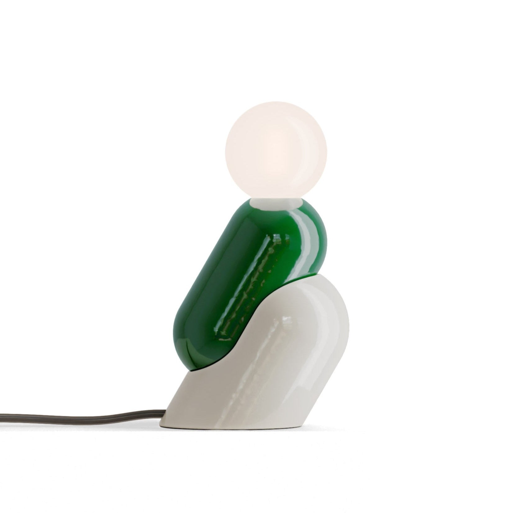 Ceramic table lamp TATA in sage green with cream