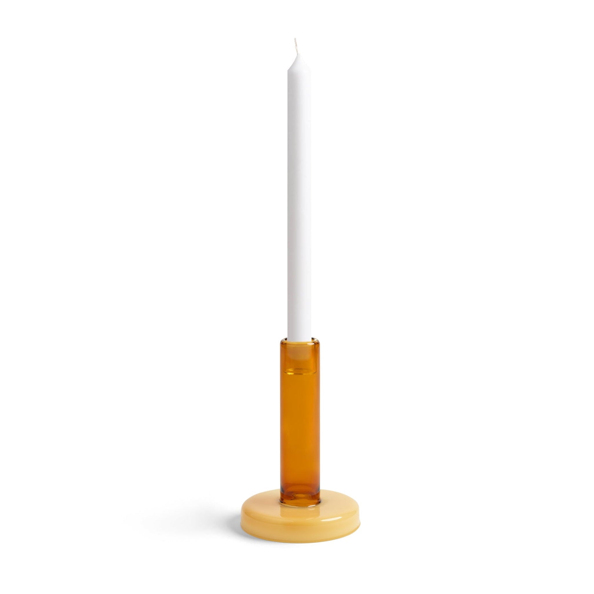 Orange BOLE Candle Holder with Yellow