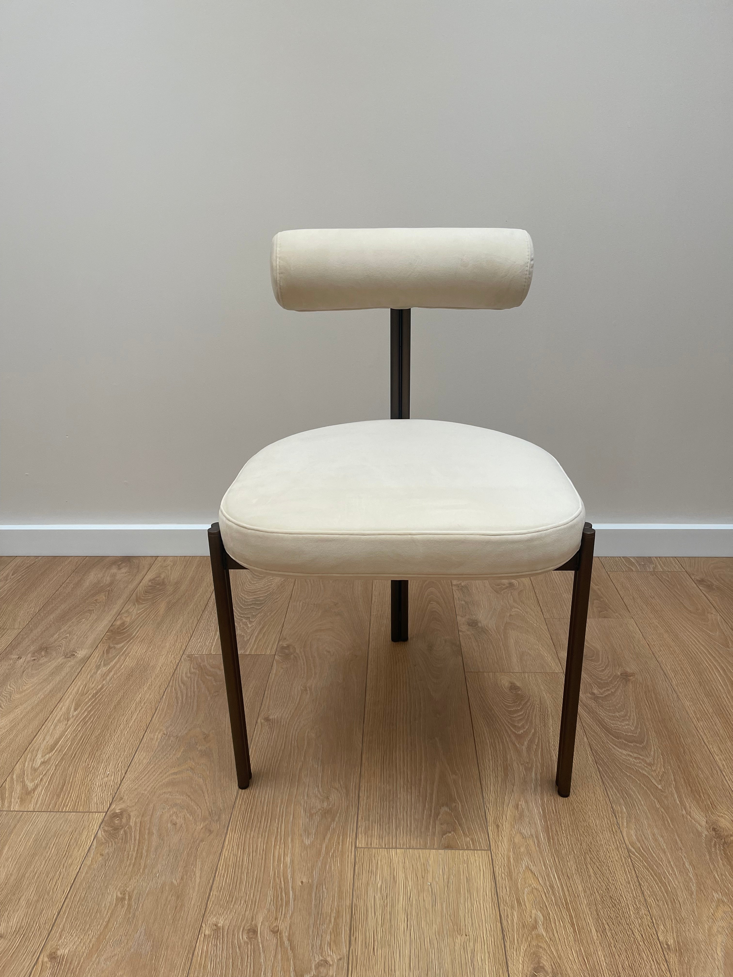 Fluwelen stoel CAILLOU beige - showroommodel