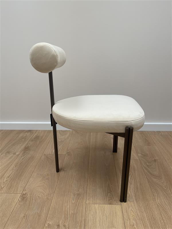 Fluwelen stoel CAILLOU beige - showroommodel