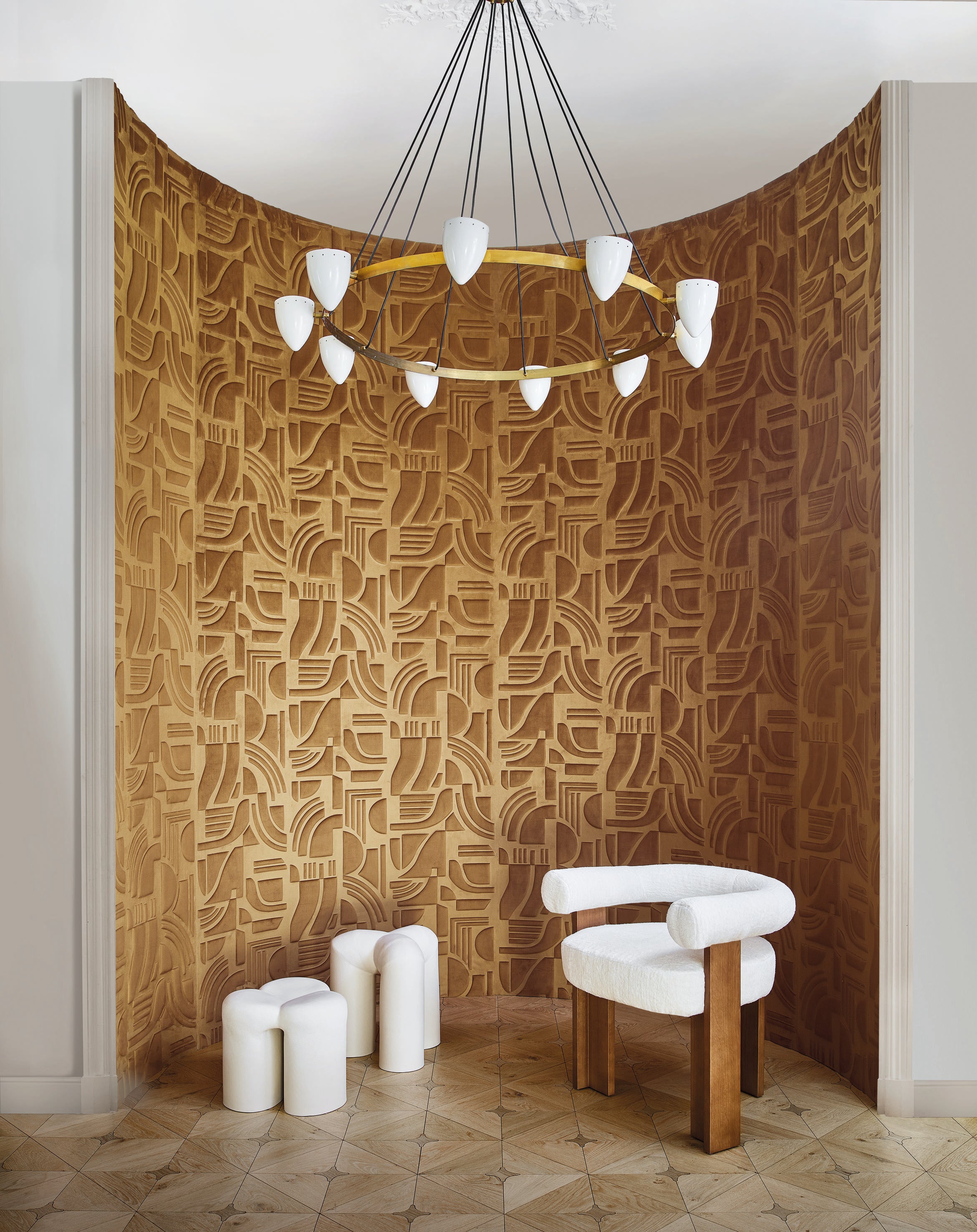 Structuurtapijt met geometrisch patroon ARCANE - BEIGE beige
