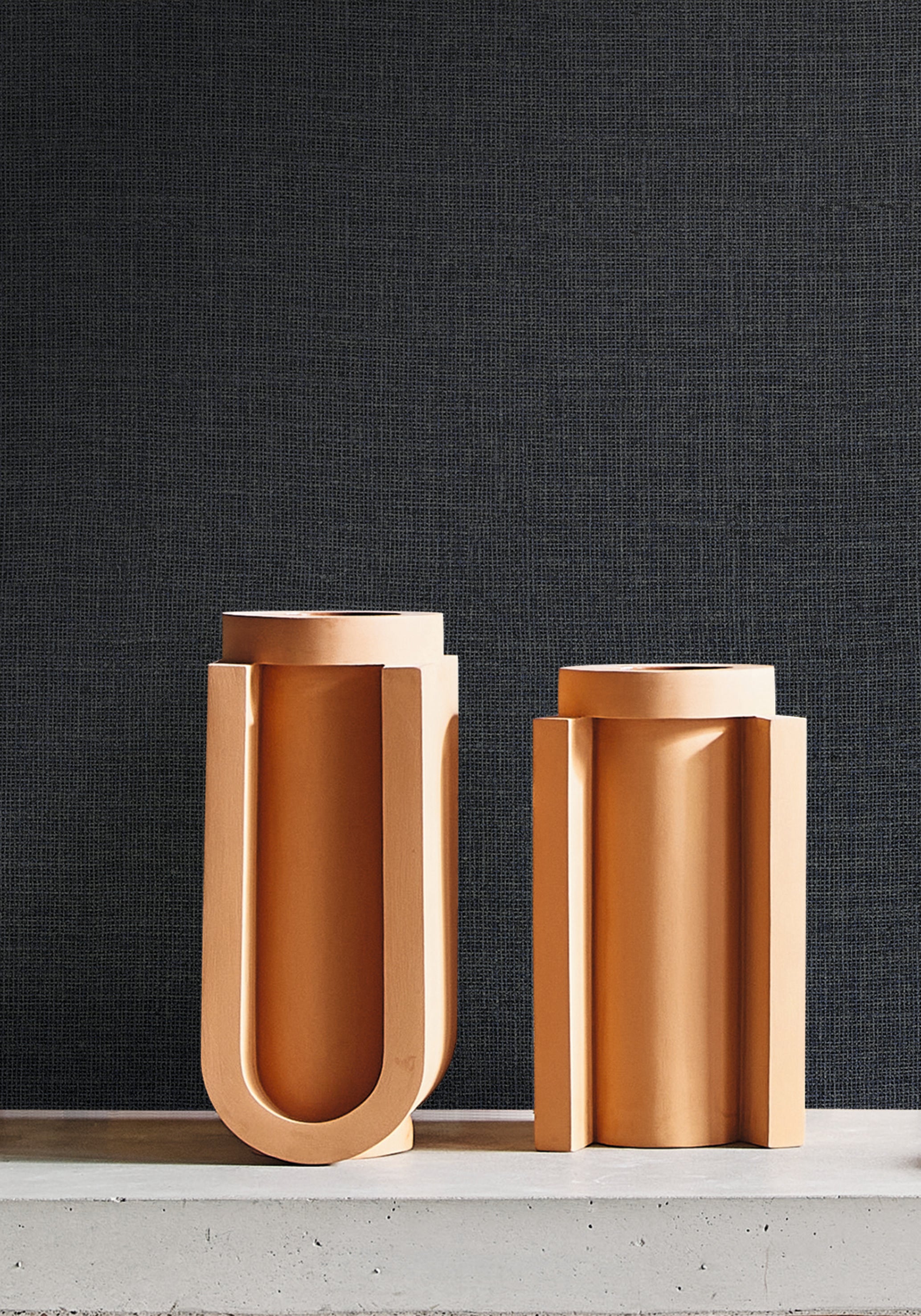 Structuurtapijt dat canvas imiteert LIENZO - PIERRE BLEUE staalblauw