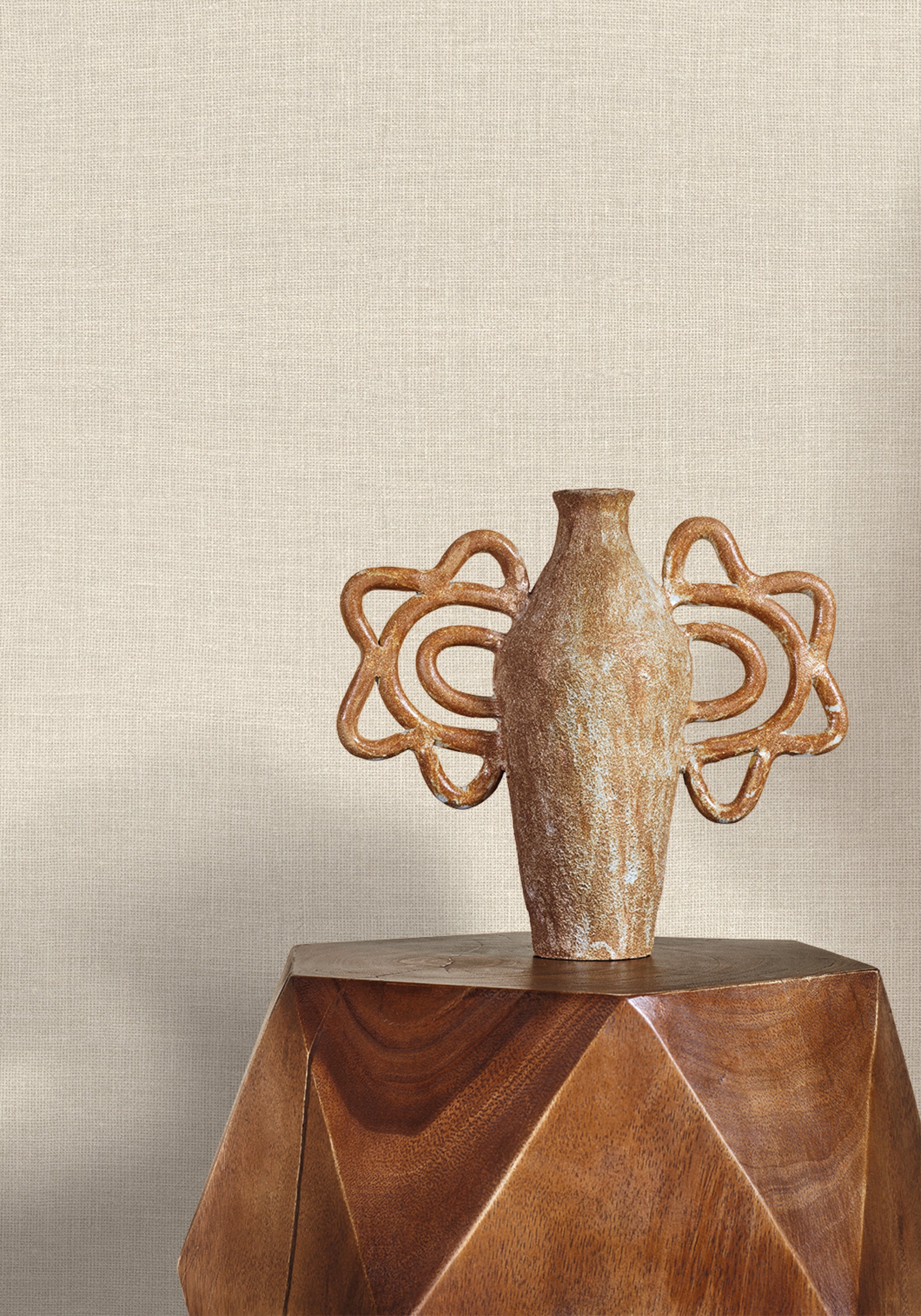 Structuurtapijt dat canvas imiteert LIENZO - IVOIRE ivoorkleur