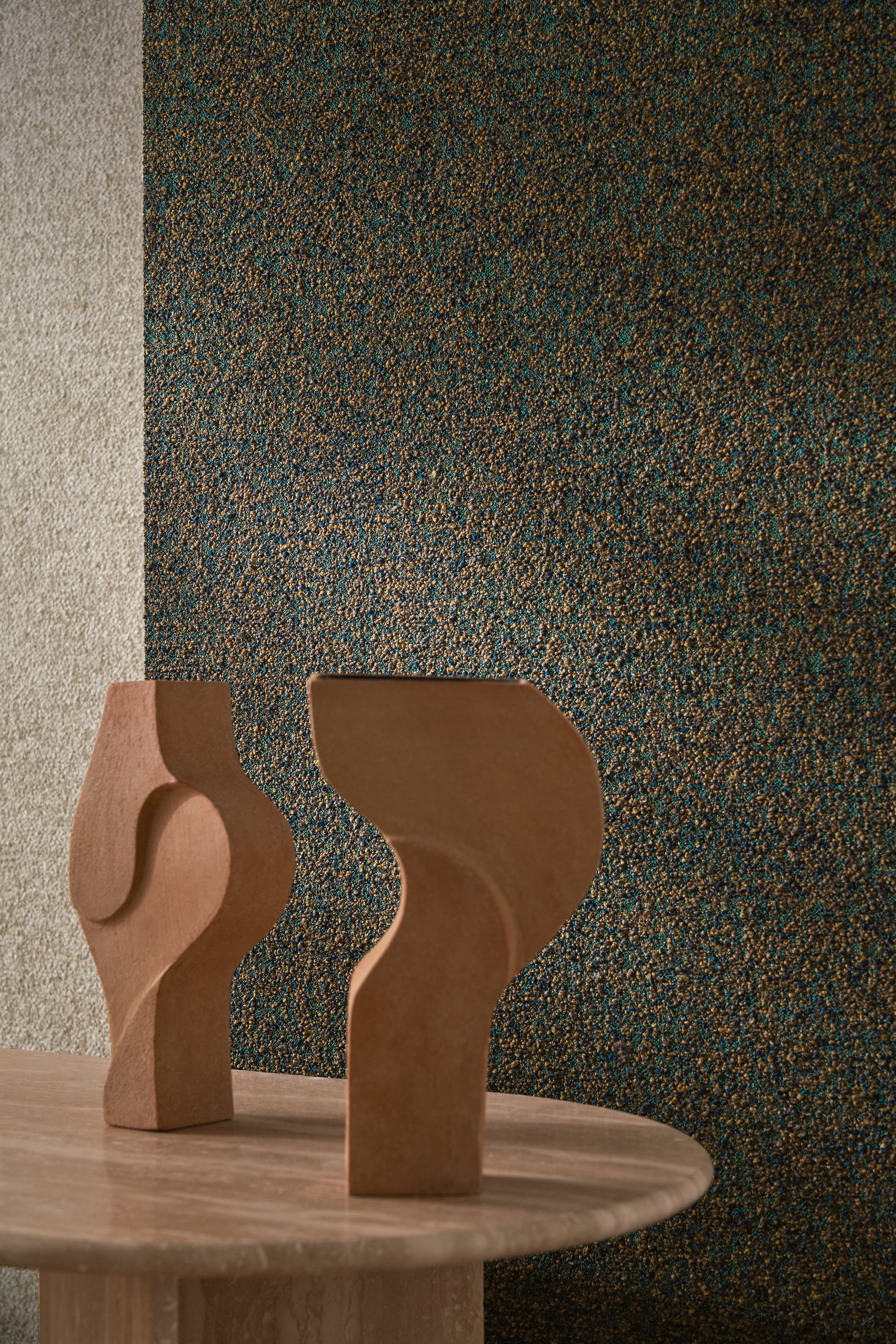 Structuurtextielbehang boucle ETREINTE - TAUPE grijsbruin