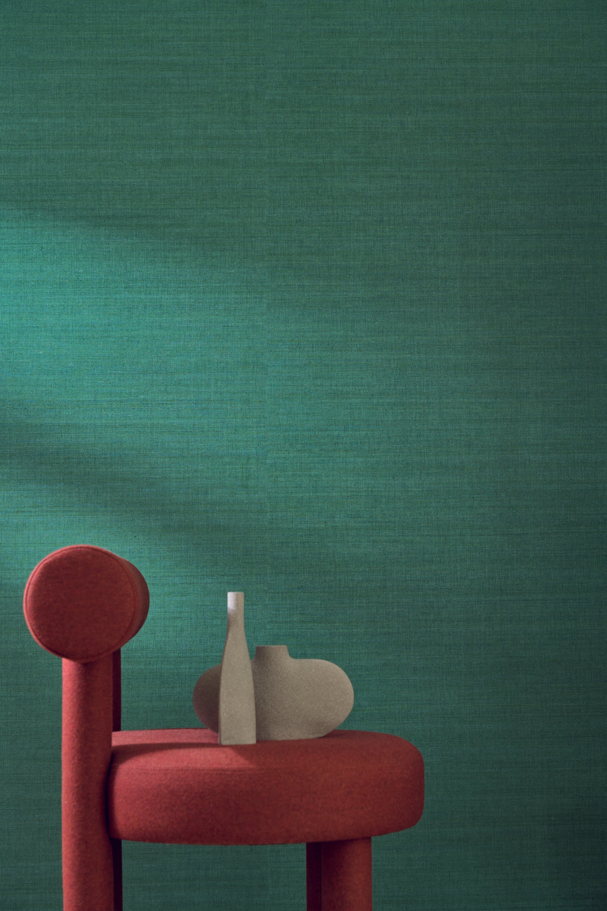 Structural wallpaper imitating silk SORA - AMBRE amber