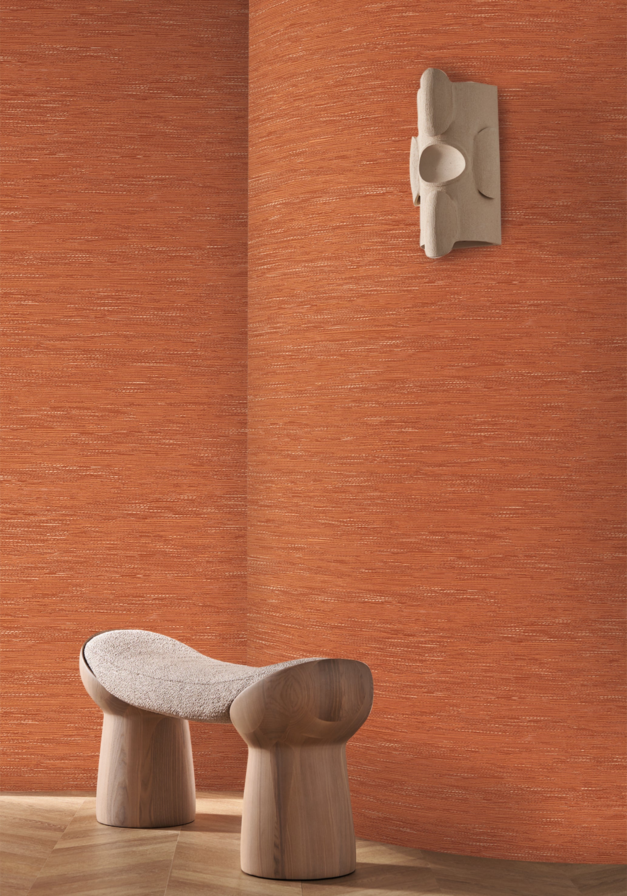 Structuurtapijt dat jacquardstof imiteert TATAMI - ORANJE BRÜLÉ donkeroranje