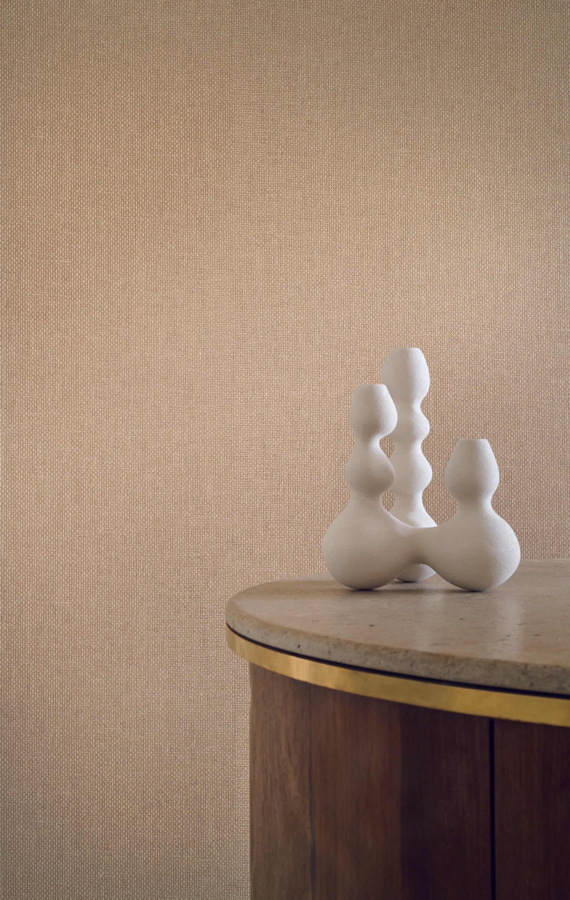 Structuurtapijt dat raffia imiteert VANNORA - BOIS DE ROSE gedempt roze