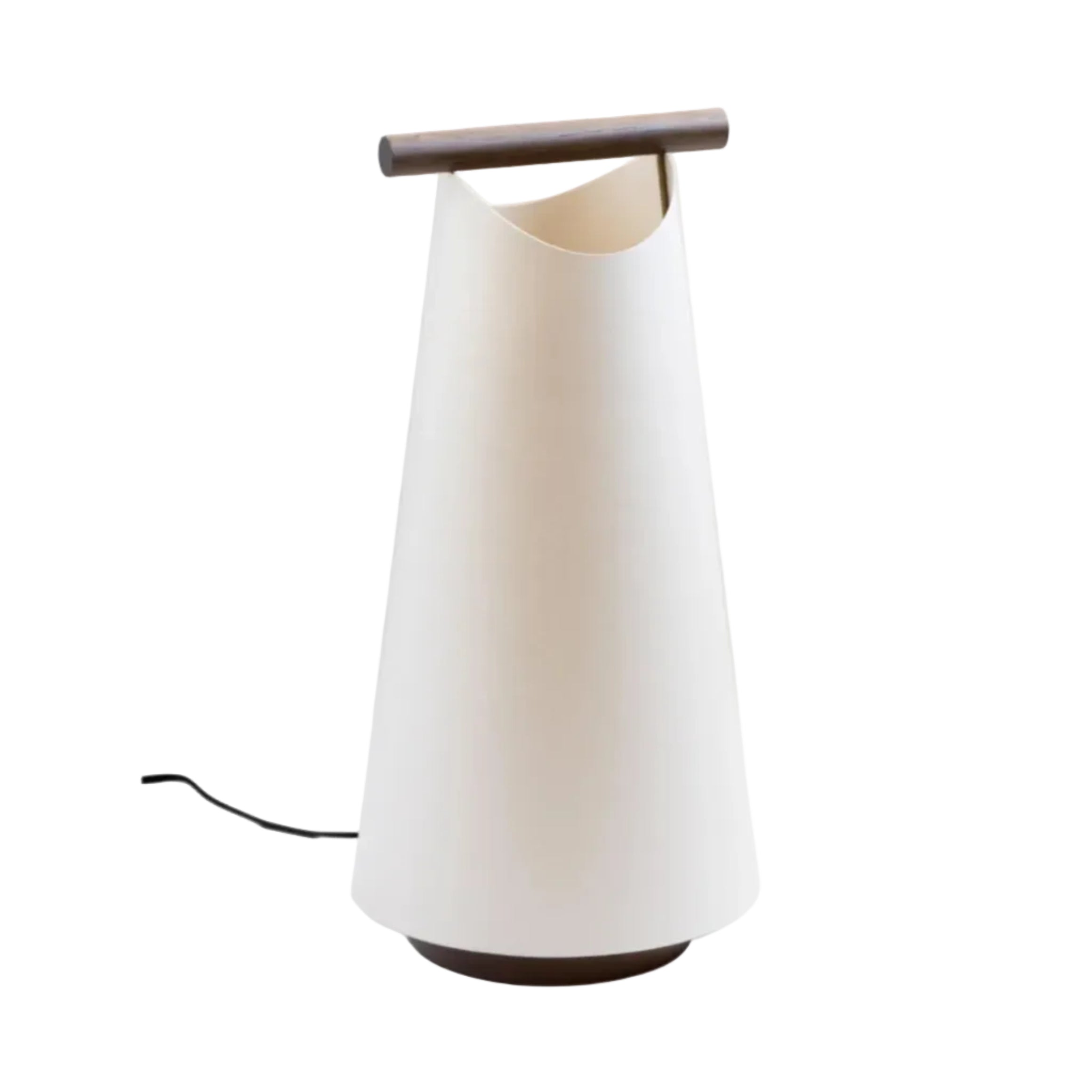 CATAY Table Lamp in White with Walnut Wood