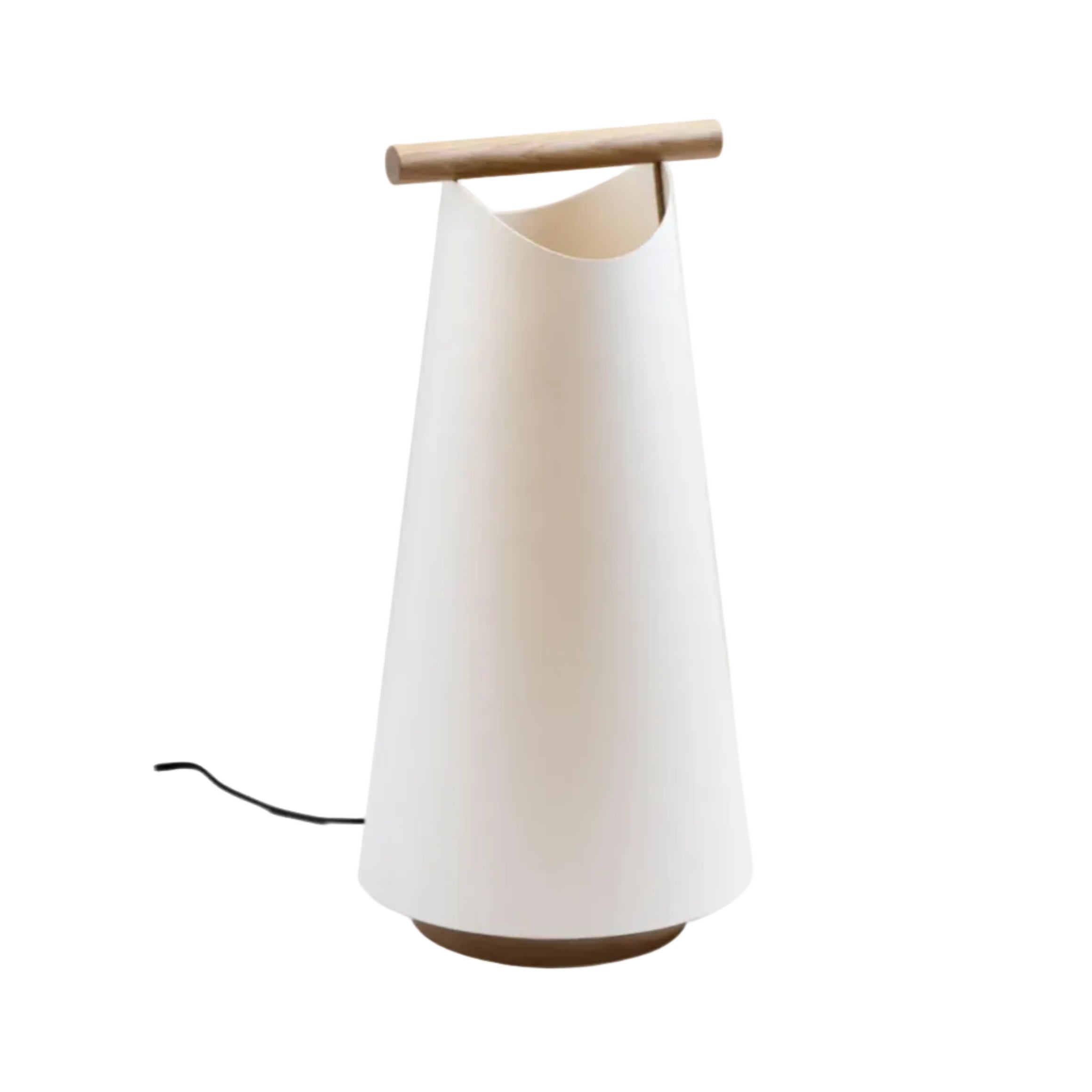 Tafellamp CATAY wit met eikenhout