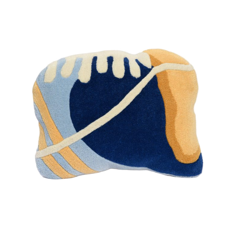 Decoratieve kussen CAVE marineblauw met oranje