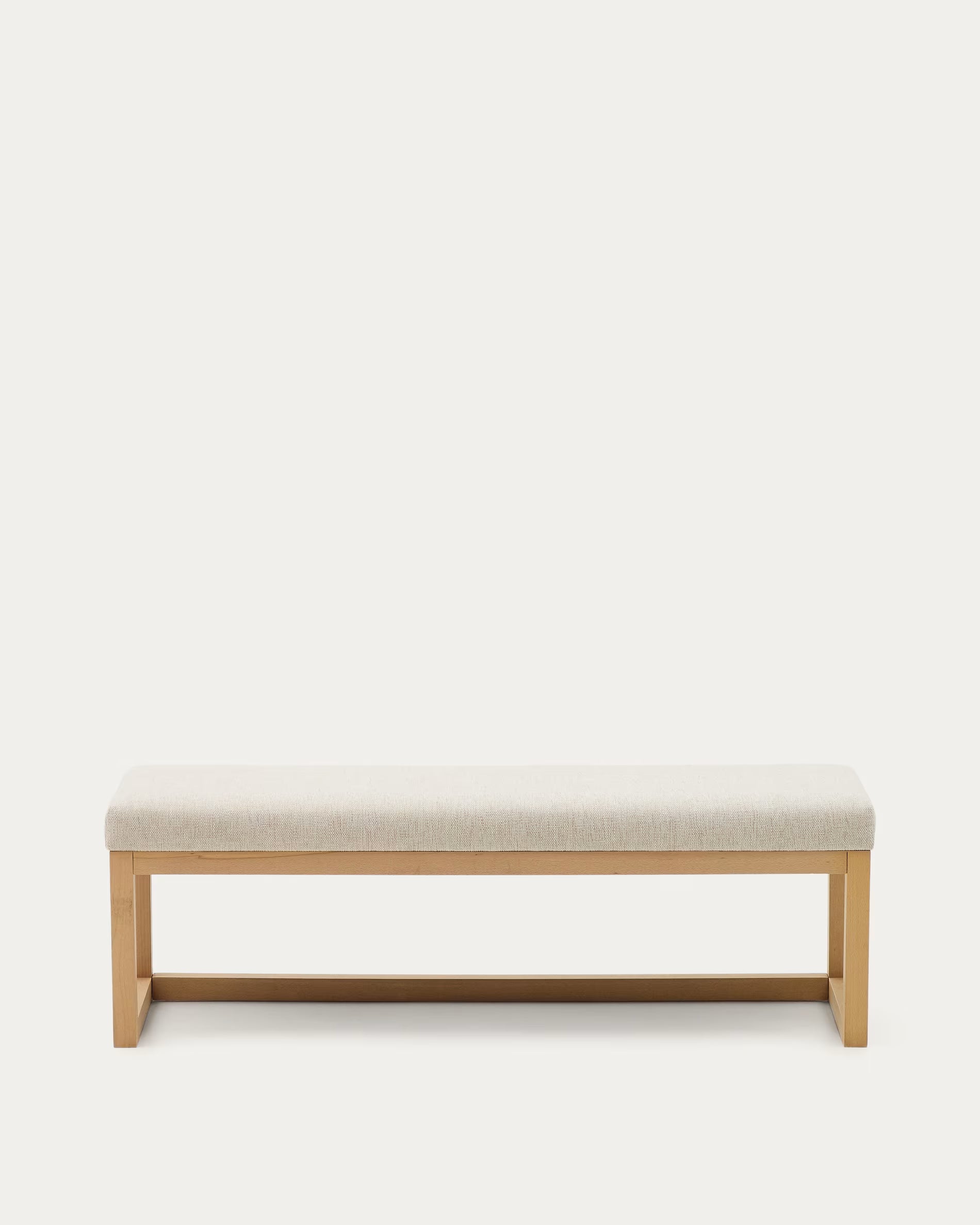 Bank LOYA beige chenille met beuken onderstel