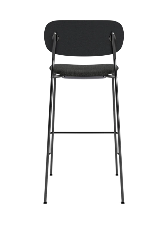 Hocker CO zwart eikenfineer met zwart gestoffeerde zitting