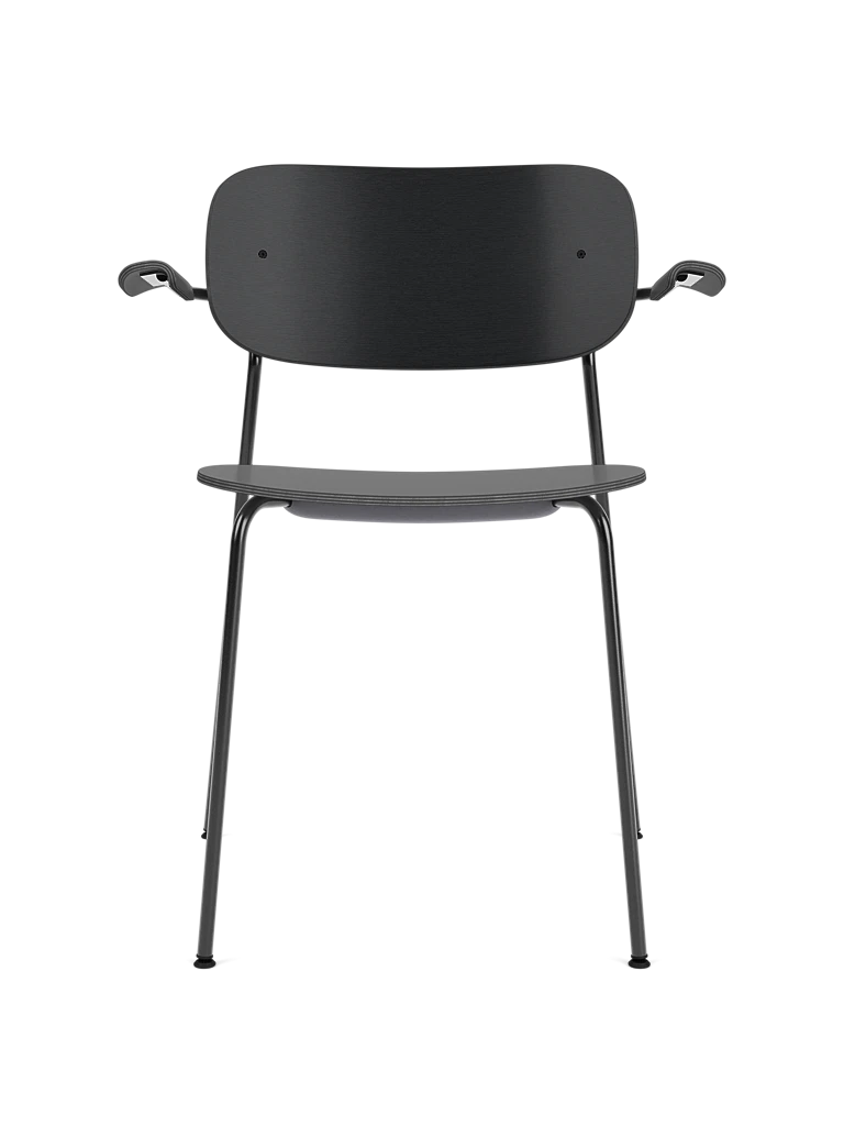 CO Armchair with Armrests Black Oak Veneer with Black Base
