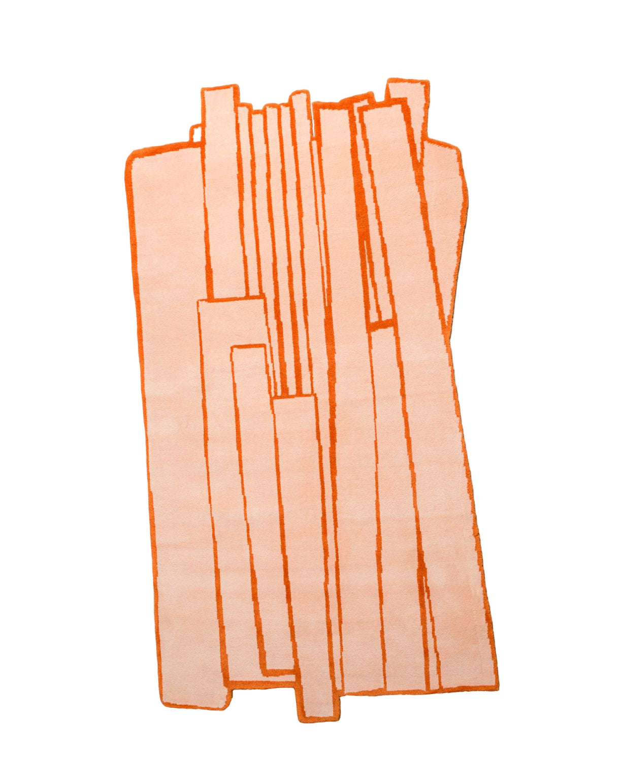 Asymmetrischer dekorativer Teppich CONTOUR orange